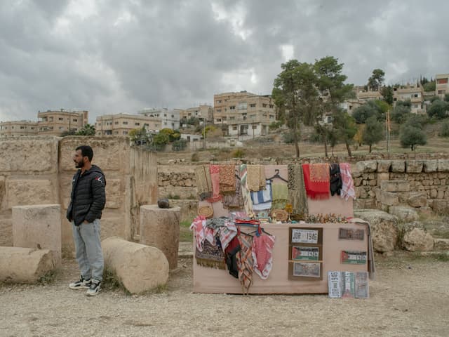 tourists in the ruins