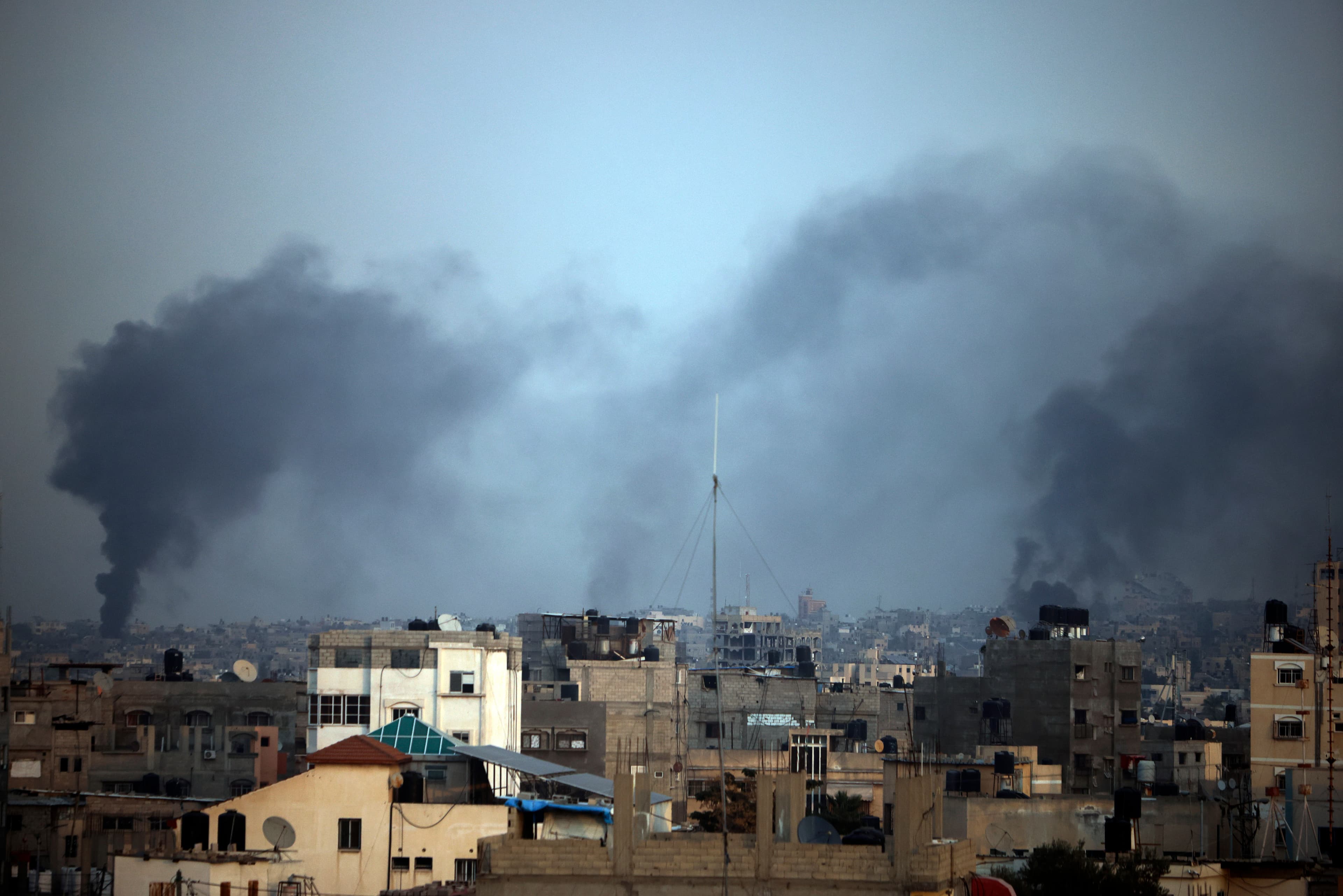 smoke over buildings