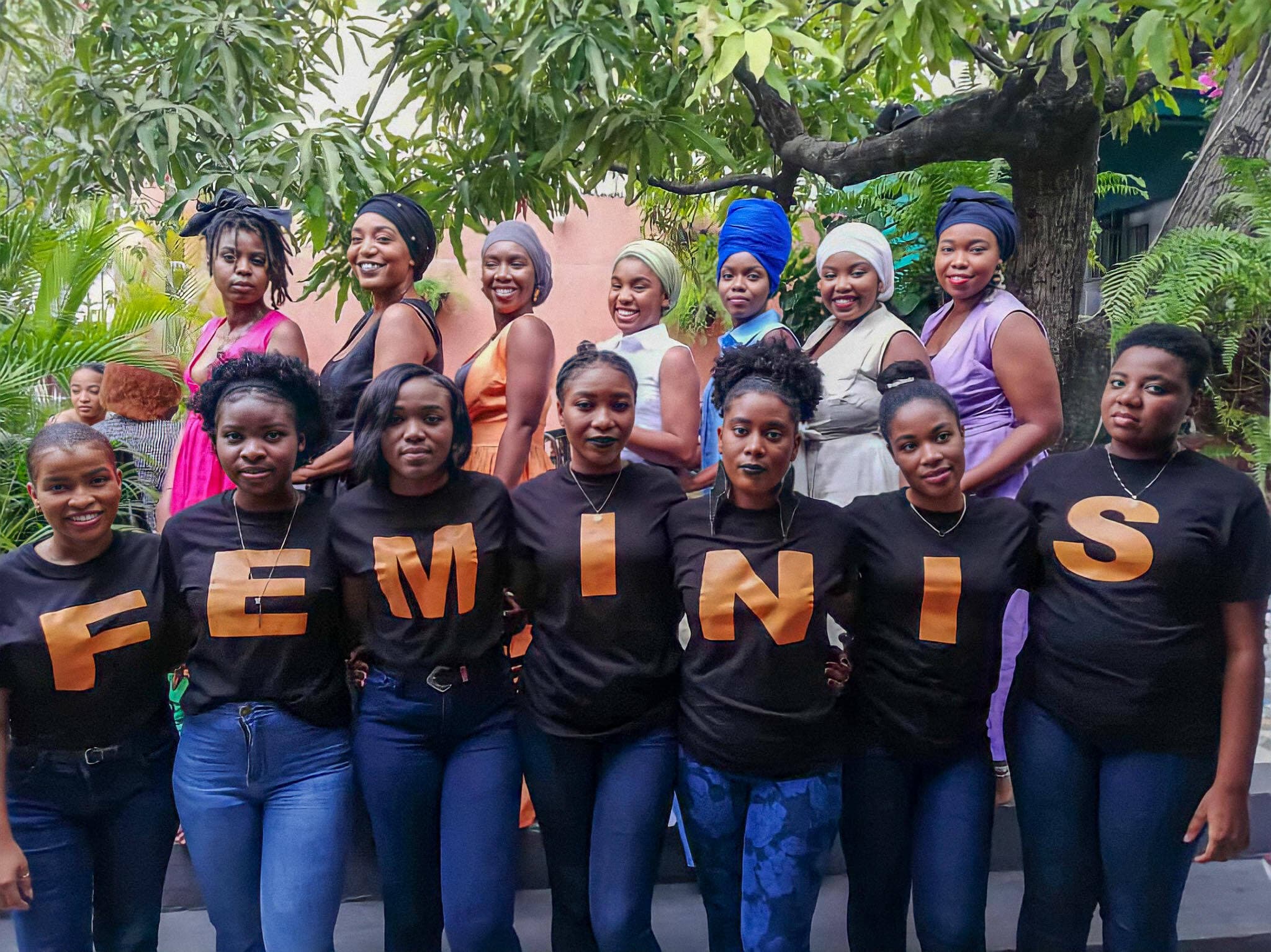 The staff of Nègès Mawon, a feminist organization in Port-Au-Prince, Haiti, co-founded by women's right activist Pascale Solages.