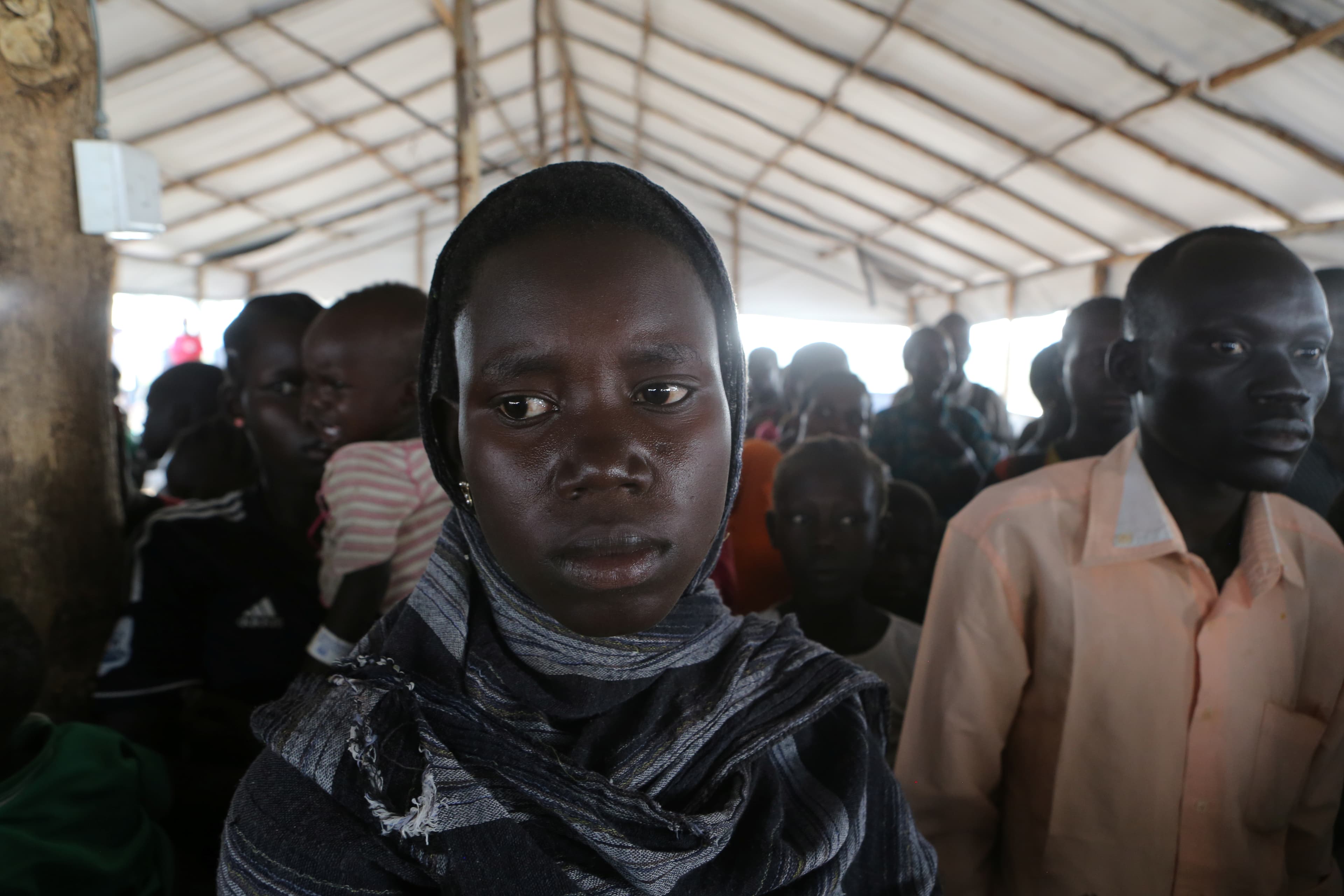People who fled fighting in South Sudan arrive at the Bidi Bidi refugee resettlement camp near the border with South Sudan, in Yumbe district, northern Uganda, Dec. 7, 2016.
