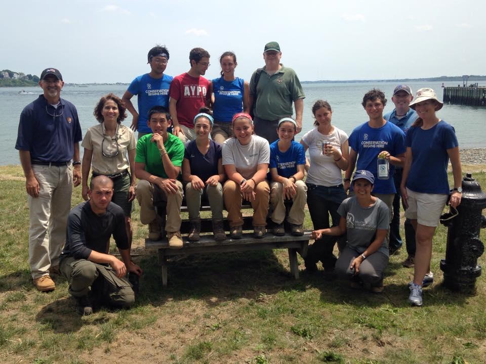 Conservation volunteers at the Boston Harbor Islands National Park.
