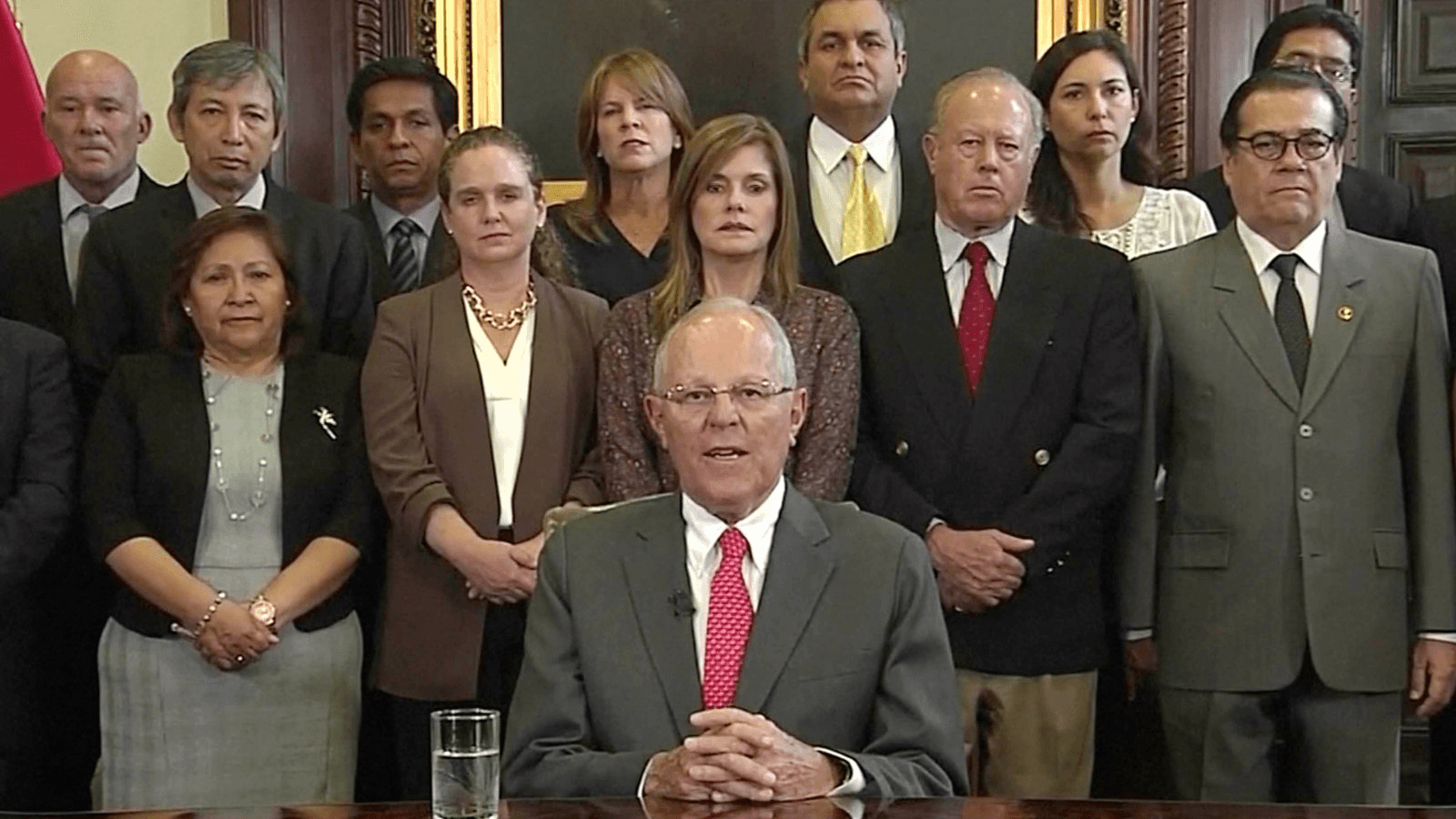 Peru's President Pedro Pablo Kuczynski is seen announcing his resignation at the Presidential Palace in Lima, Peru, March 21, 2018 in this still image from video.