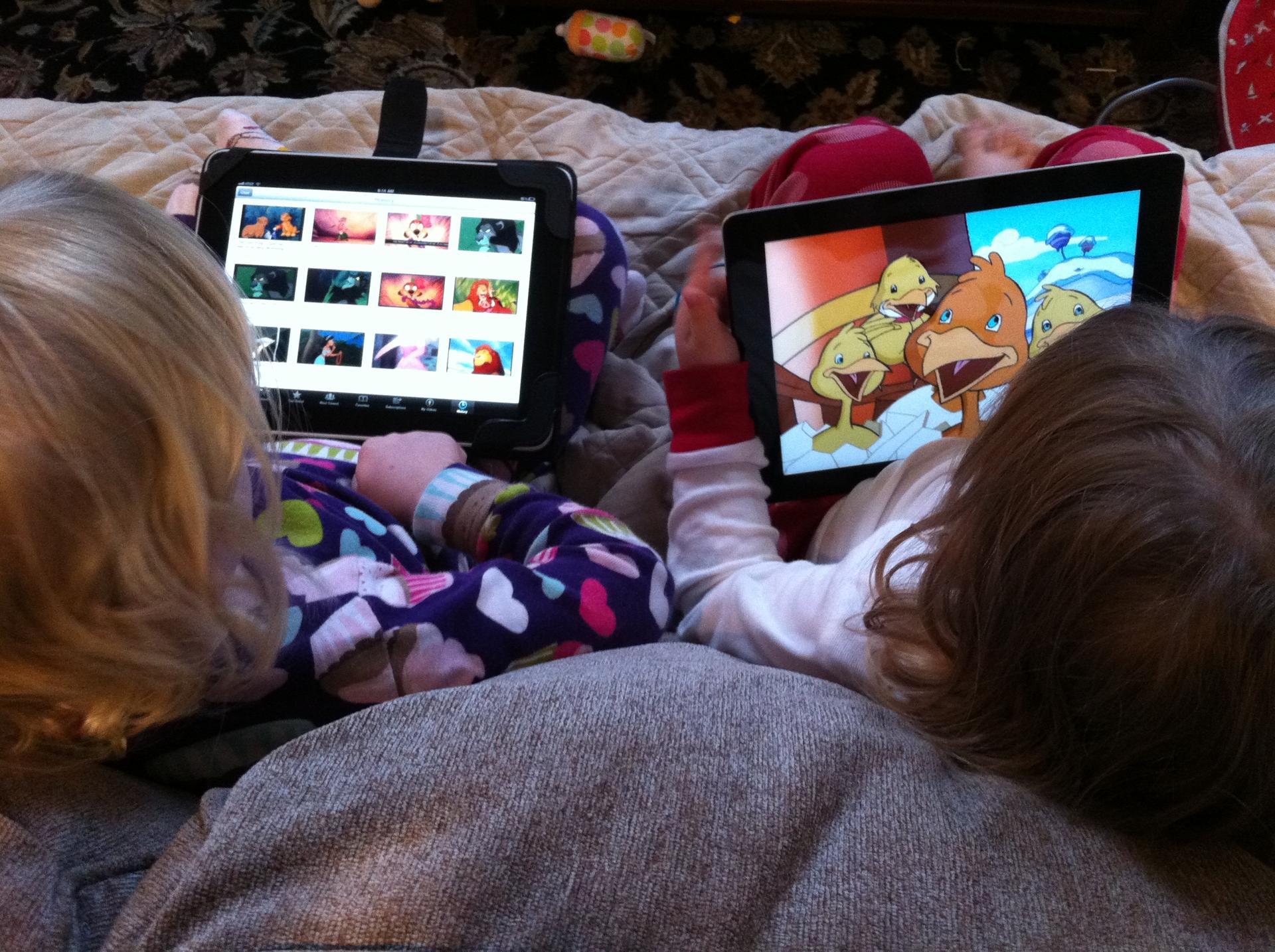 Toddlers using iPads