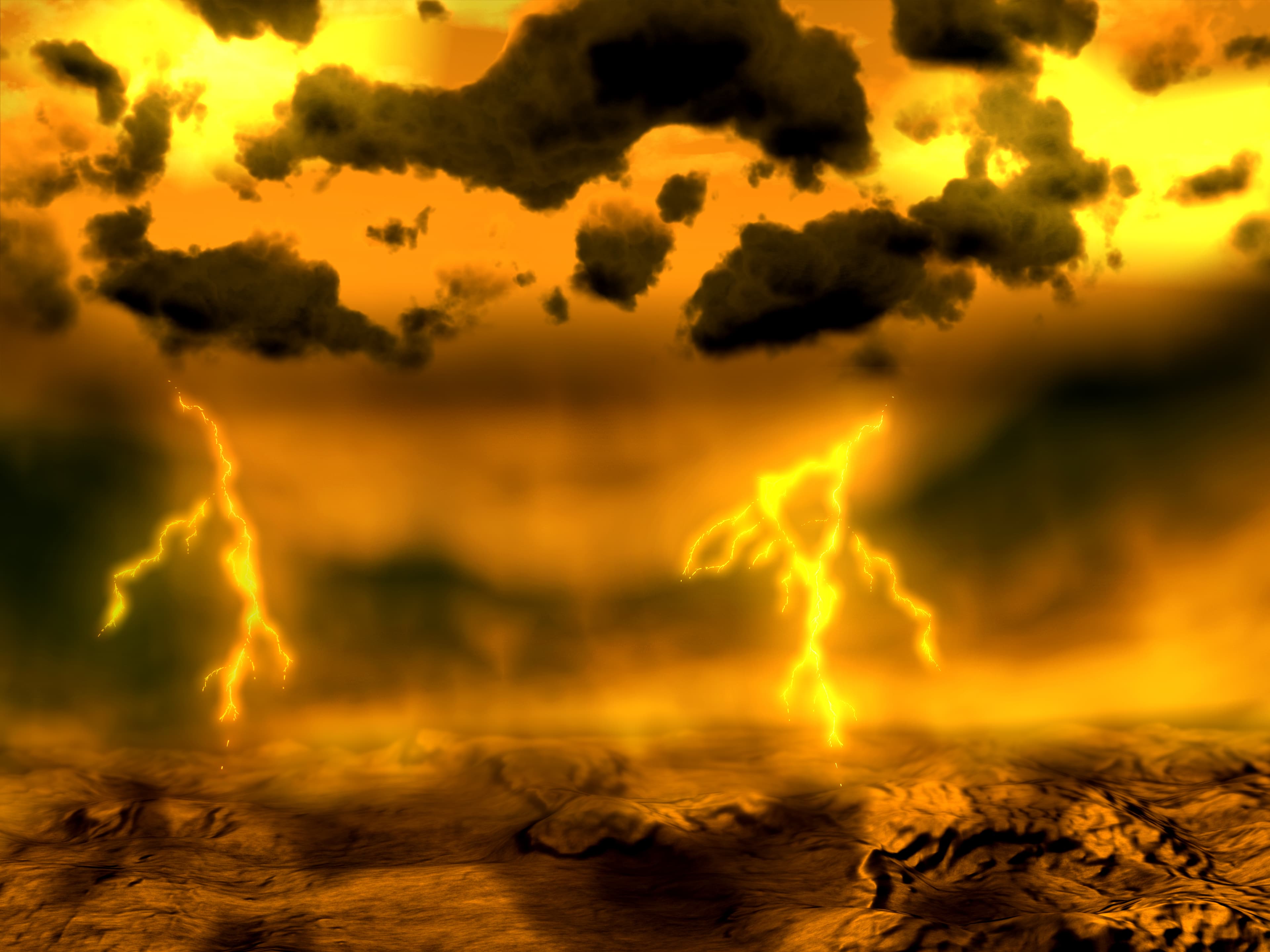 An artist’s concept of lightning on Venus.