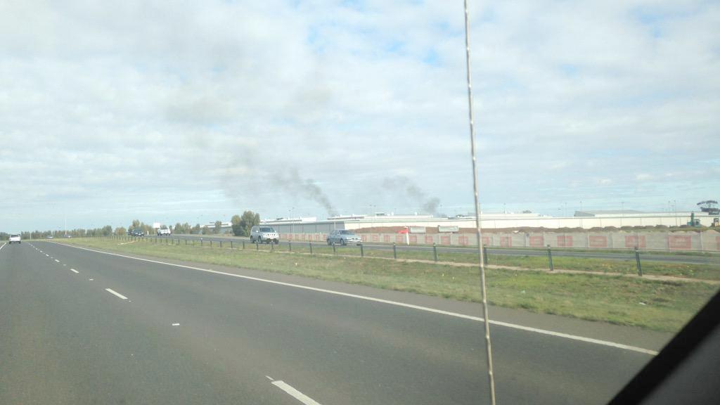 Smoke rose from the Metropolitan Remand Centre in Ravenhall, Melbourne.