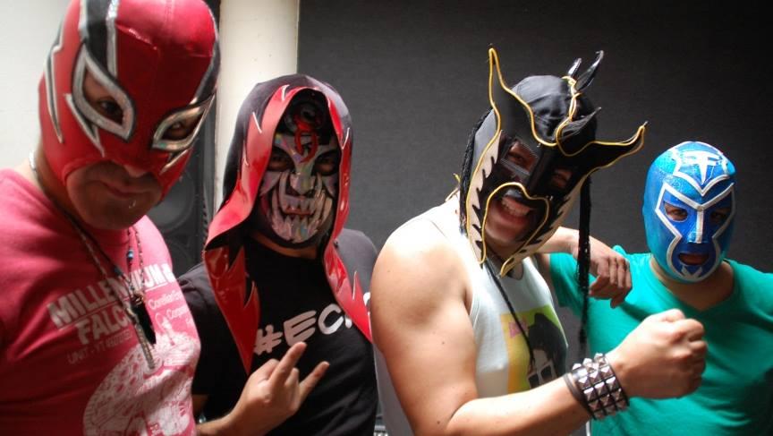 The band El Conjunto Nueva Ola performs in Mexican wrestler masks.  In fact, they wore their masks the whole time Betto Arcos talked to them for this story. He never saw their faces.