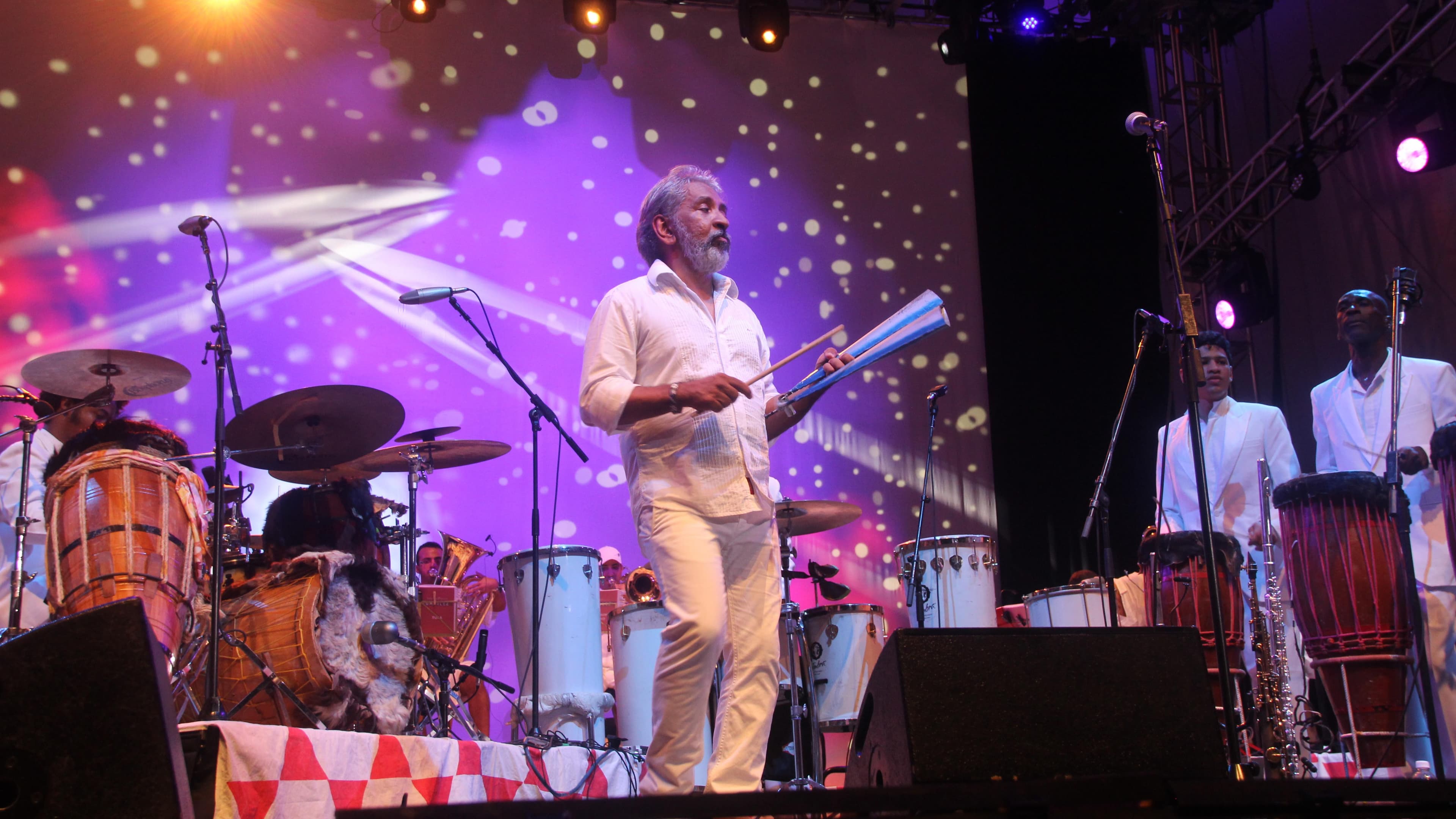 Letieres Leite and his Orchestra Rumpilezz play at Lincoln Center's "Out Of Doors" in New York City.