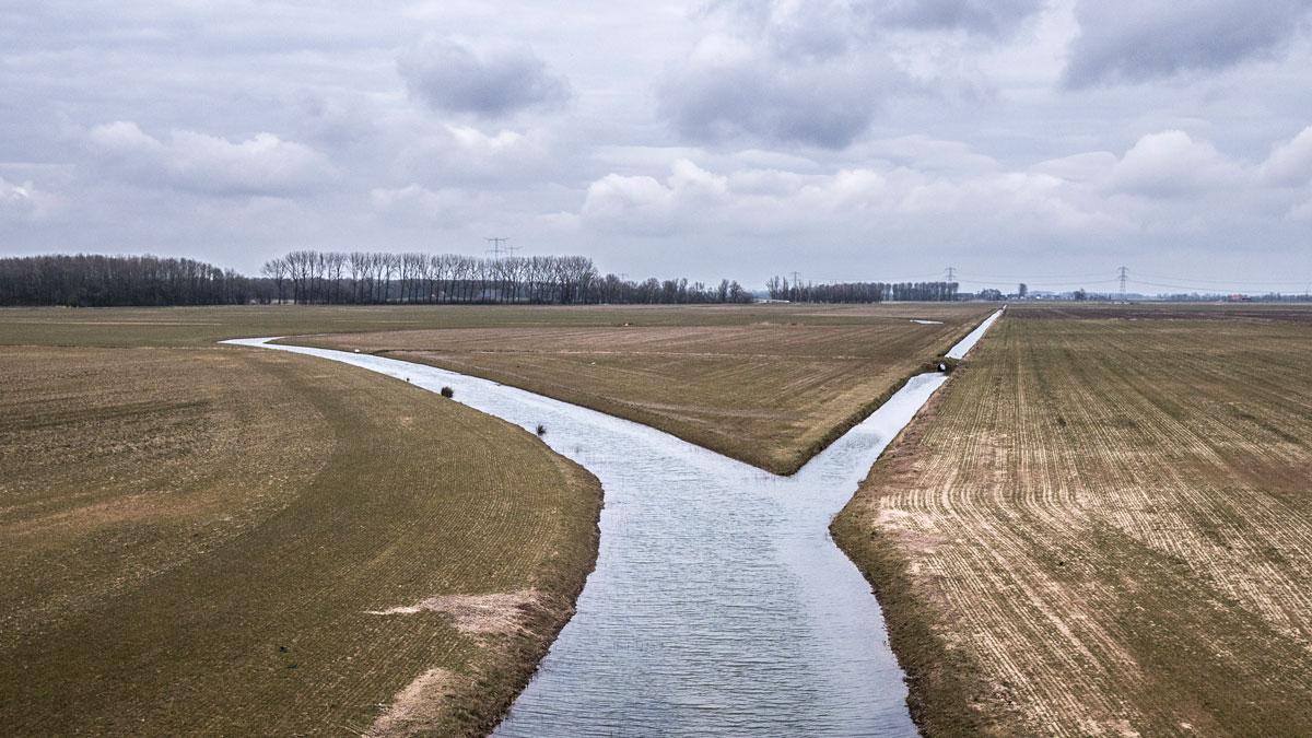 Dikes once protected this broad area near the Dutch city of Nijmegen from flooding. But under a new policy for managing rising water levels due to climate change, the dikes have been moved back to allow a branch of the Rhine River to broaden out into its