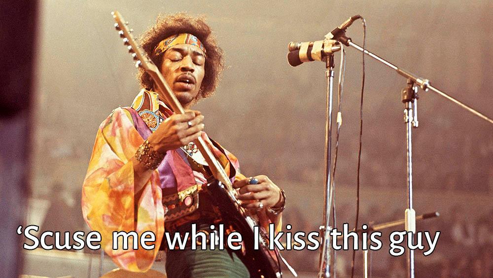 Jimi Hendrix performing live onstage