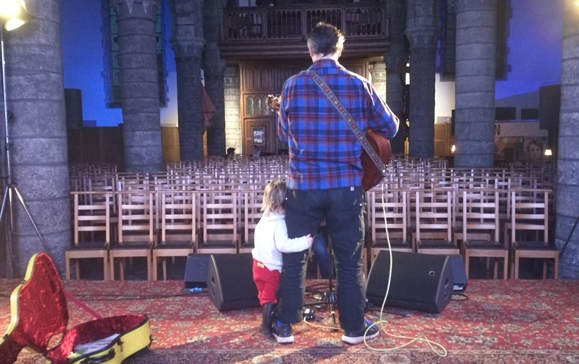 Phil Elverum of Mount Eerie with his daughter.