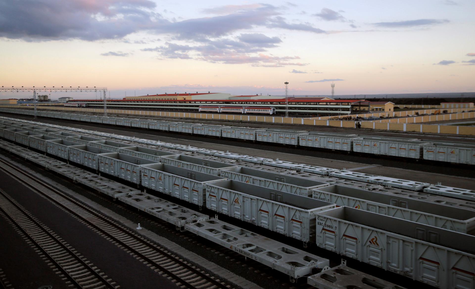 The cargo terminal of the Standard Gauge Railway line constructed by the China Road and Bridge Corporation and financed by Chinese government on the outskirts of Kenya's capital Nairobi.