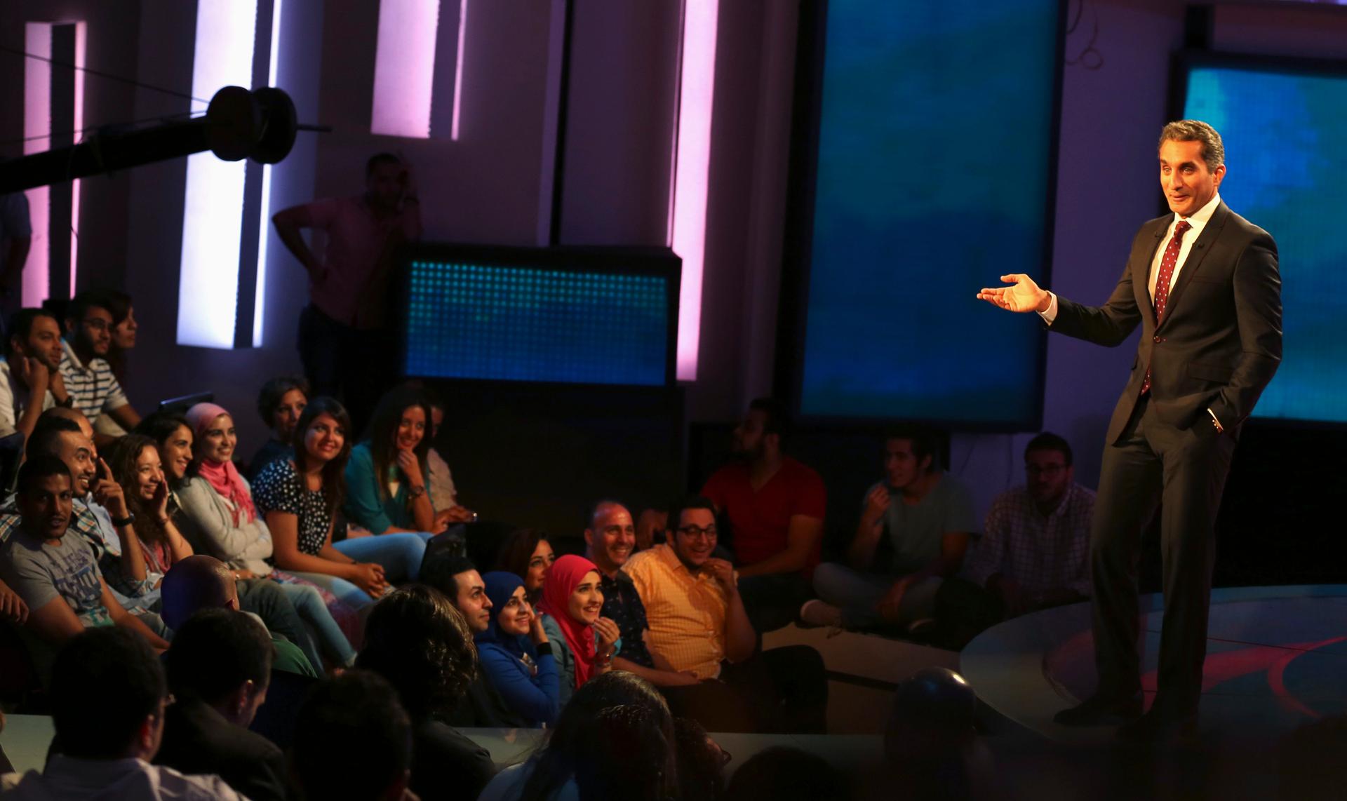 Egypt's TV satirist, Bassem Youssef, said his show had been cancelled amid speculation it was because his latest script poked fun at a presidential election won by the former army chief .Bassem Youssef is often referred to as the "Egyptian Jon Stewart."