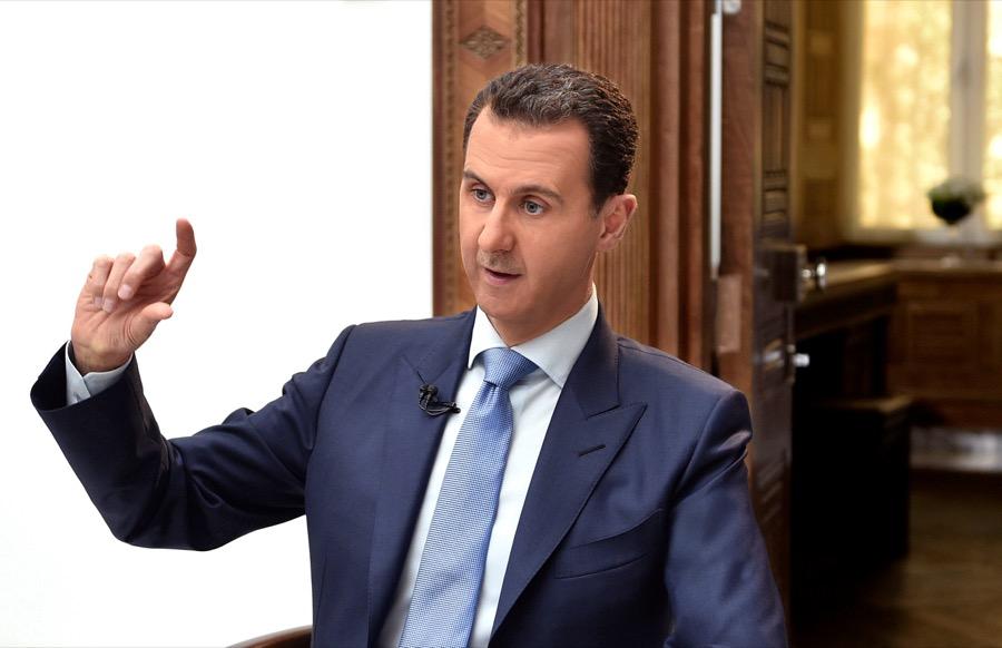 Syria's President Bashar al-Assad speaking during a previous interview with Croatian newspaper Vecernji List in Damascus, Syria, April 6.