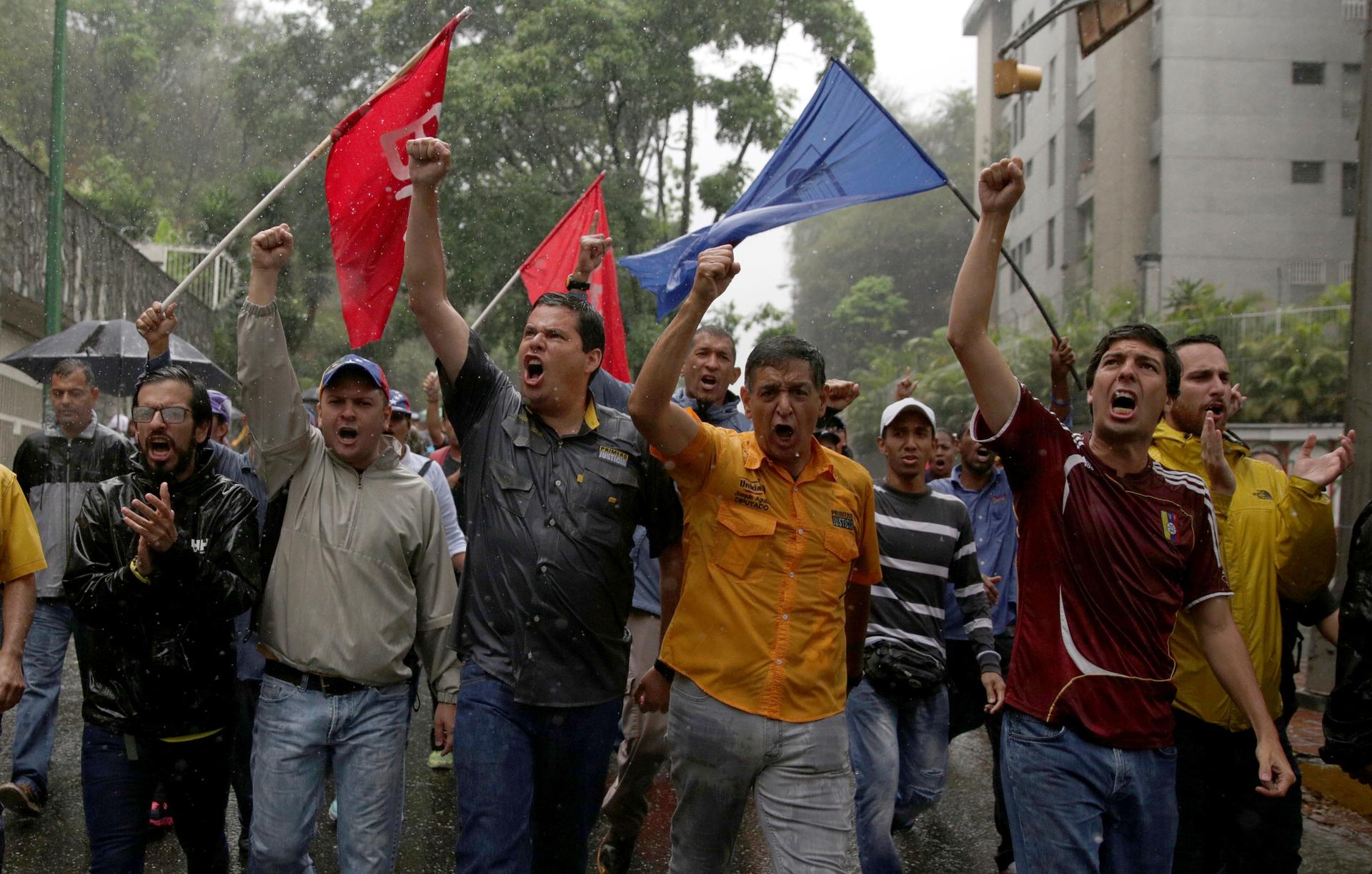 Demonstrators rally against Venezuela's President Nicolas Maduro in Caracas, Venezuela, April 13, 2017.