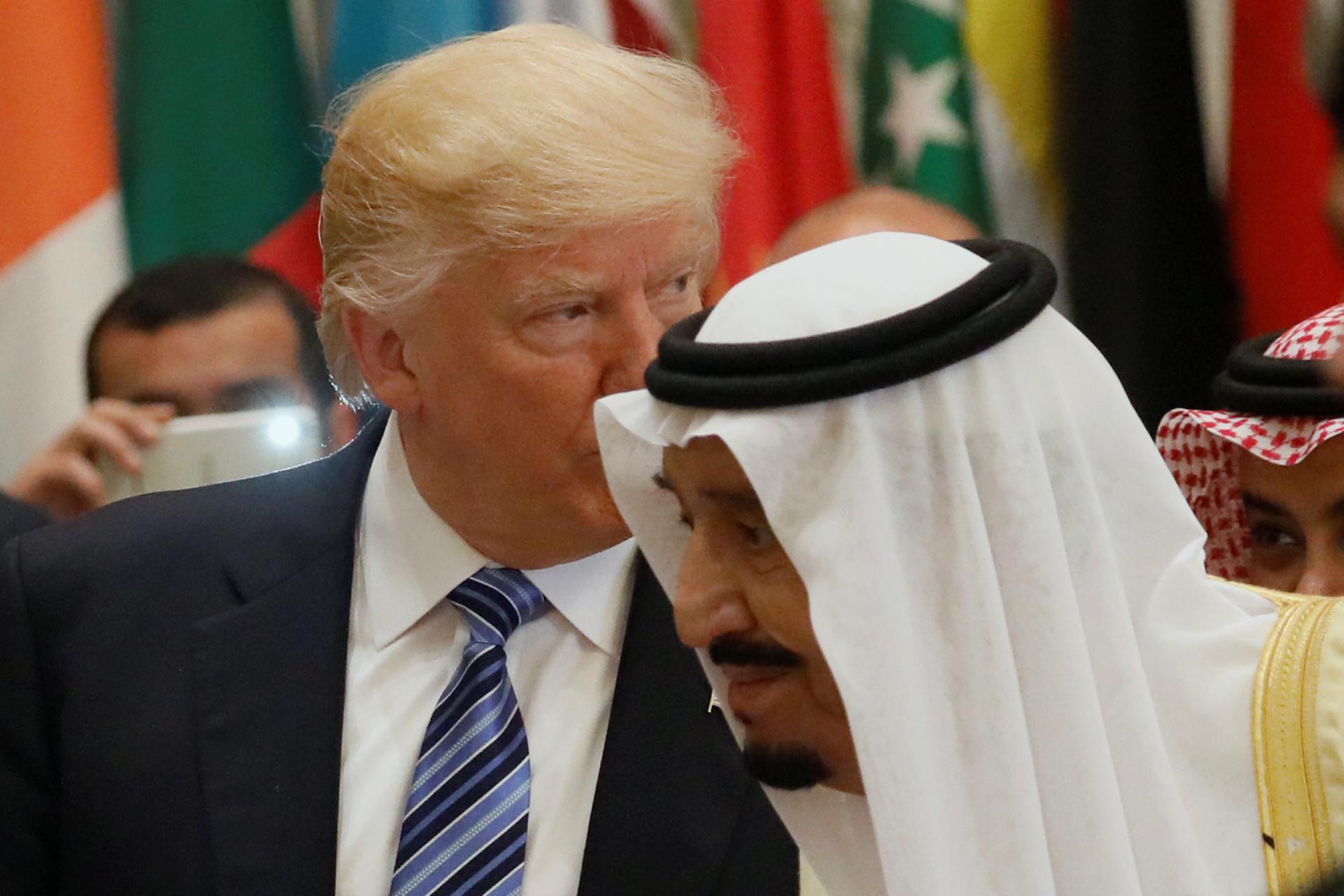 US President Donald Trump and Saudi Arabia's King Salman bin Abdulaziz Al Saud