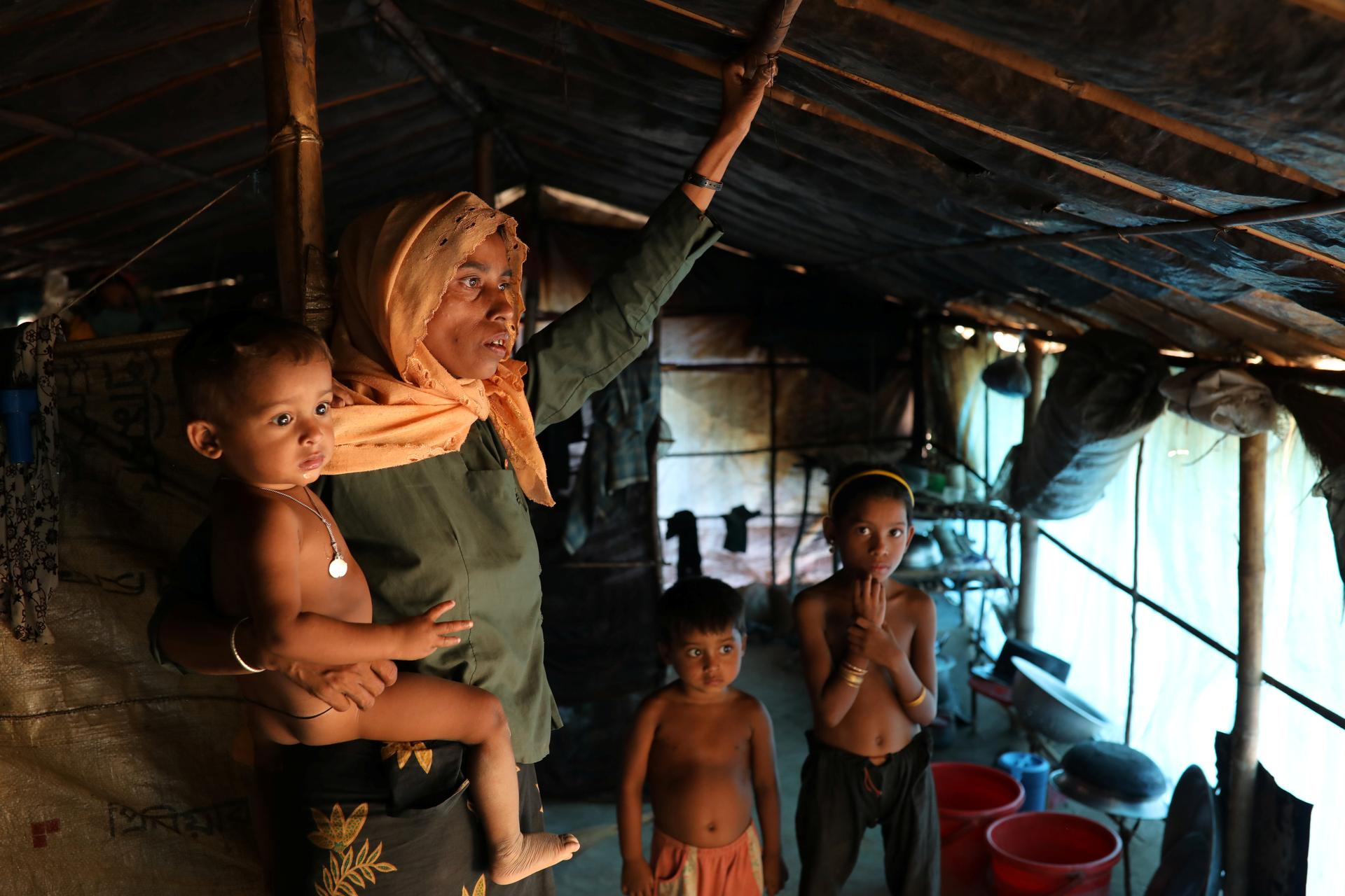 Hasina Khatun, 35, whose husband Dil Mohammed was among 10 Rohingya men killed by Myanmar security forces and Buddhist villagers