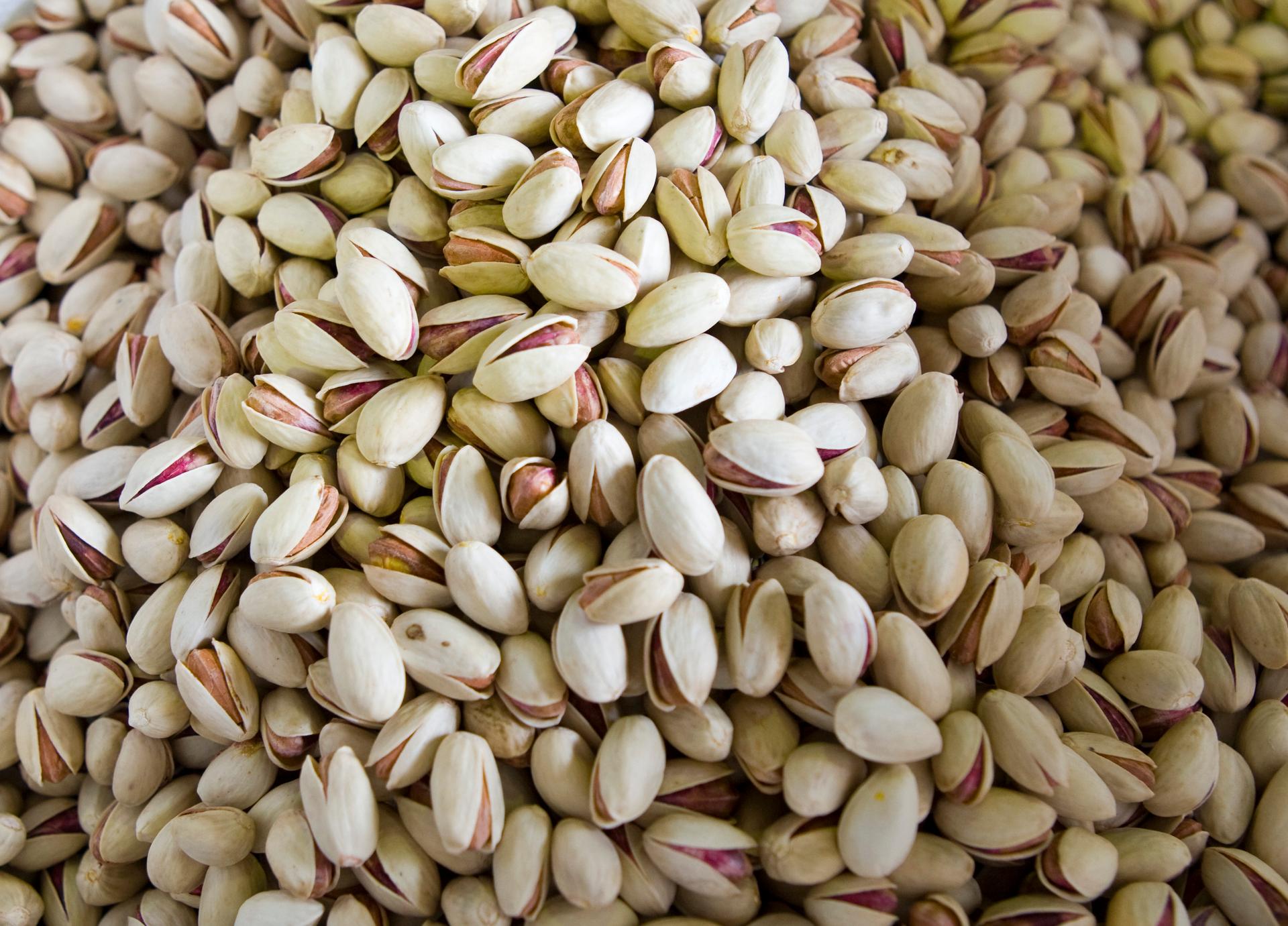 Pistachios are seen after sorting at a processing factory in Rafsanjan,1,000 kilometers southeast of Tehran September 23, 2008.