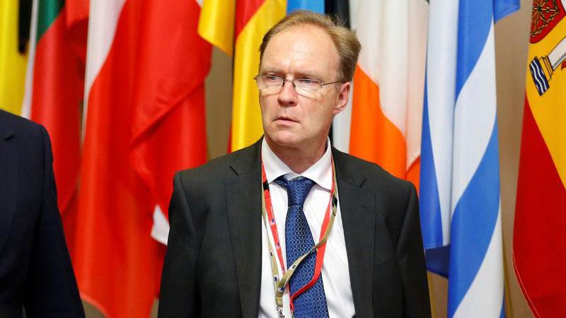 Britain's ambassador to the European Union Ivan Rogers is pictured leaving the EU Summit.