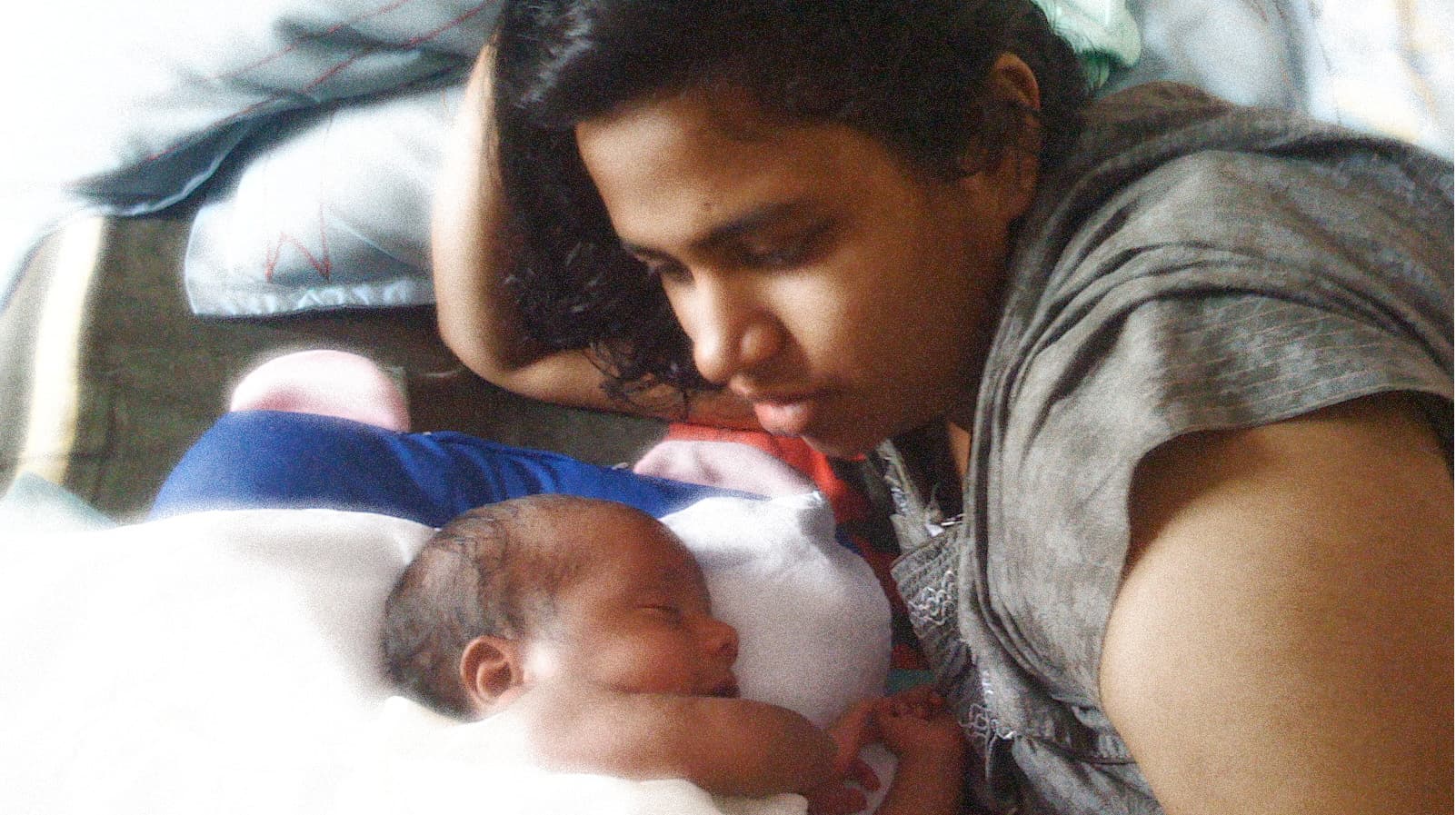 A mother and baby