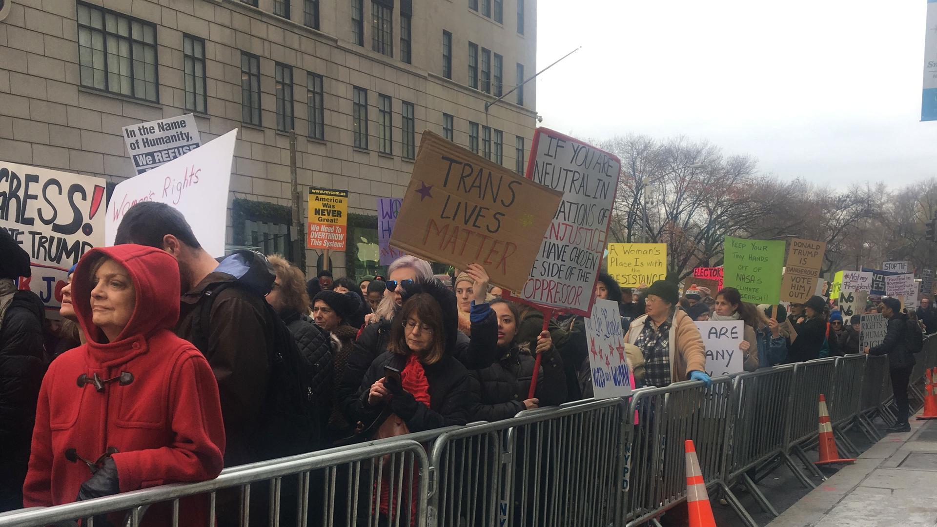 Women and Allies protest Donald Trump