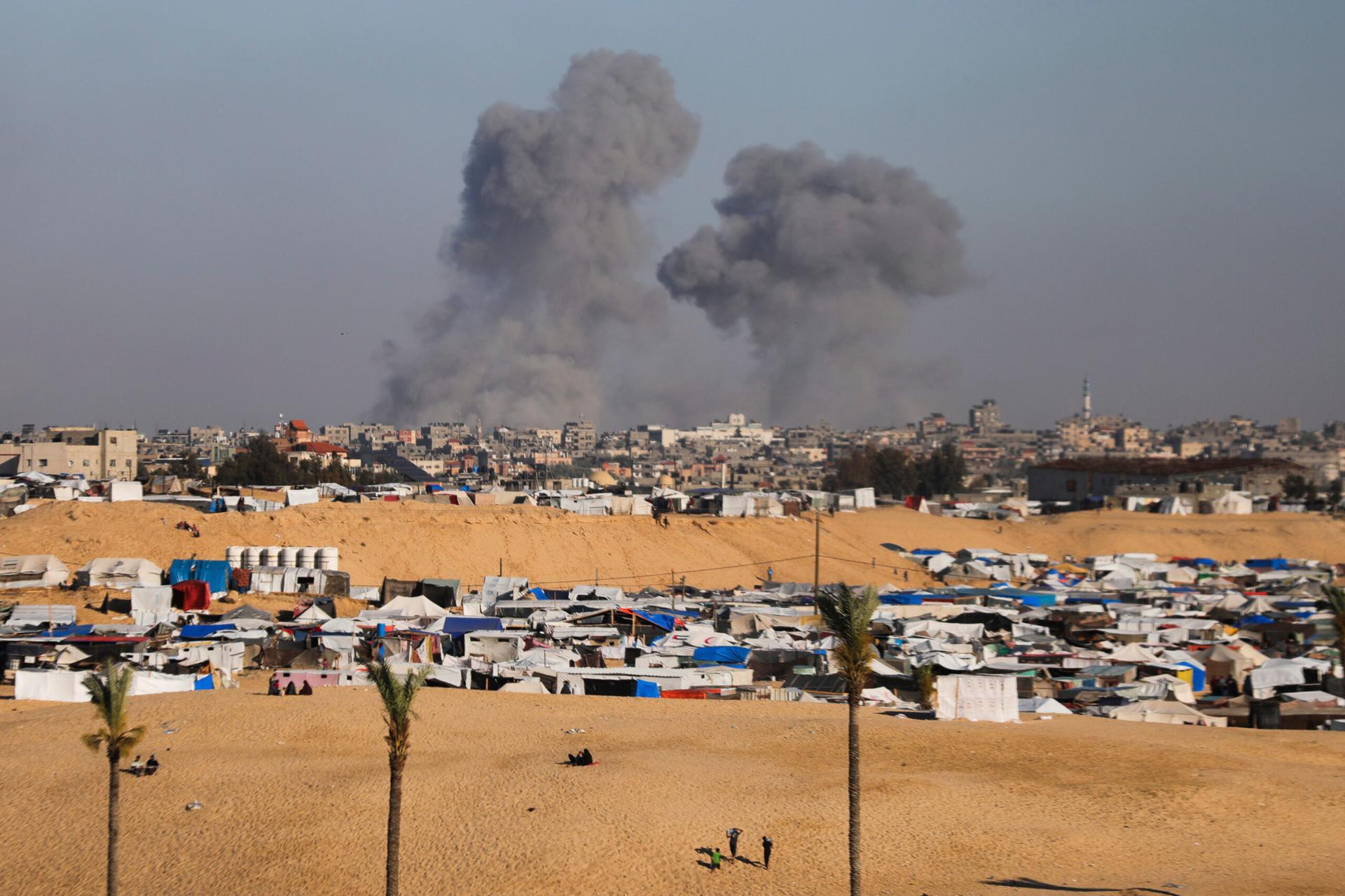 Smoke rises following an Israeli airstrike east of Rafah, Gaza Strip, Monday, May 6, 2024.