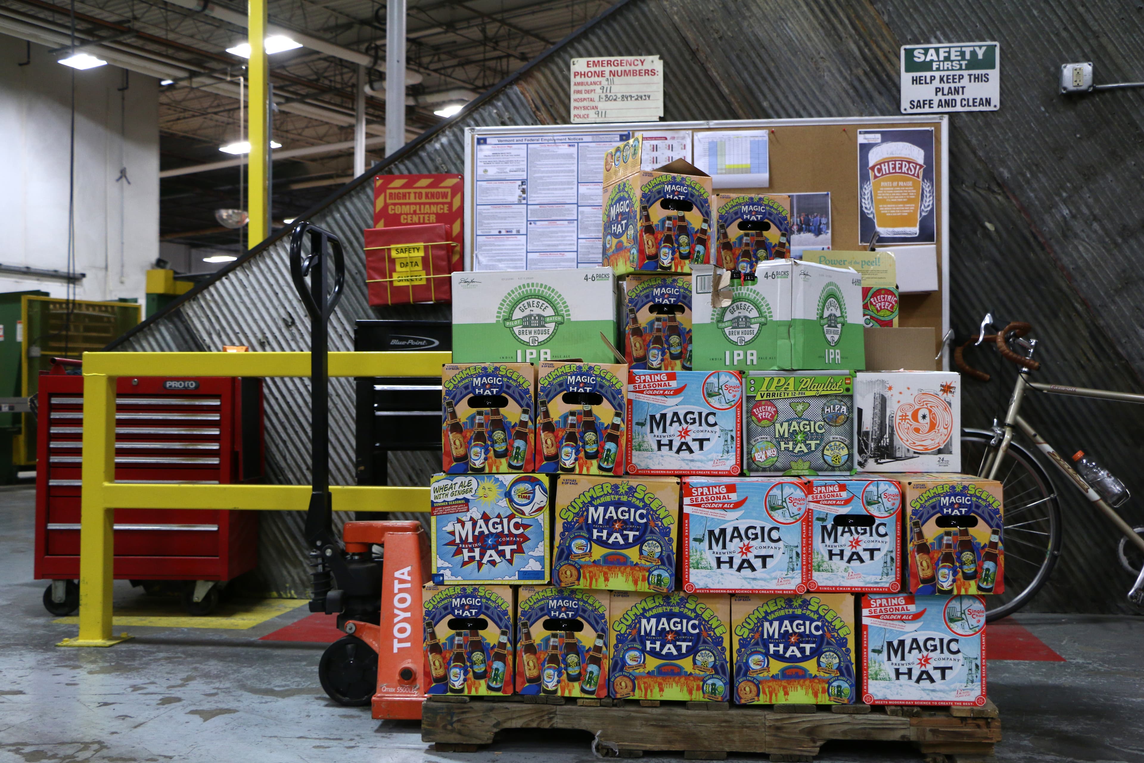 Magic Hat Brewery churns out nearly 51 million bottles a year. Roughly a third of the electricity needed to run the brewery comes from a system designed by Purpose Energy to turn some of brewery's wastewater into methane gas fuel.