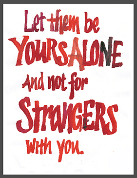 Lettering with a water brush, dripping in different color Kodak dyes into the wet letters.