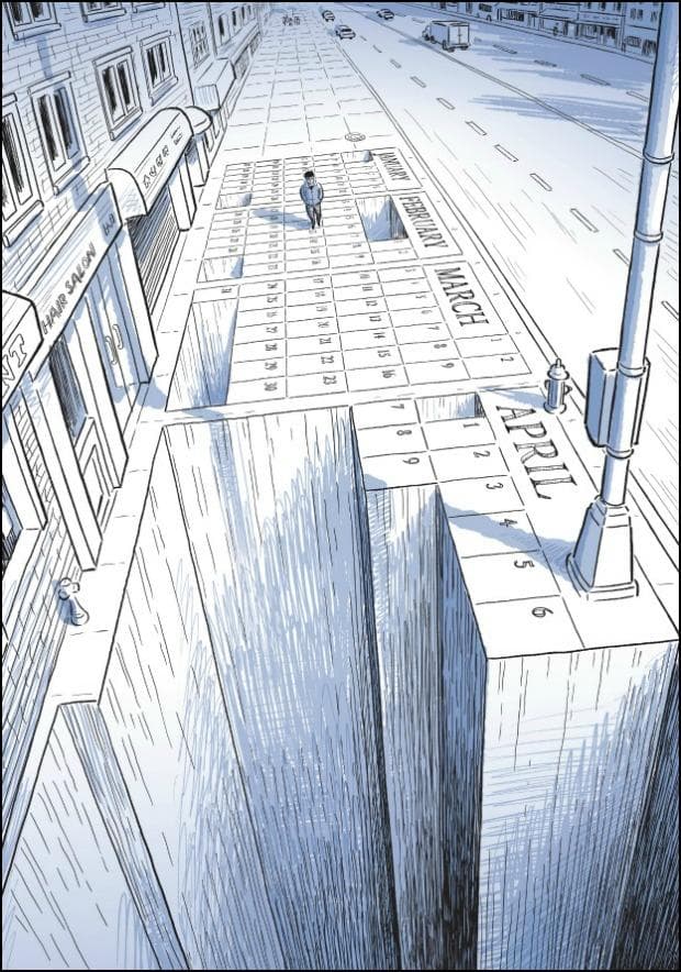 A panel from The Sculptor