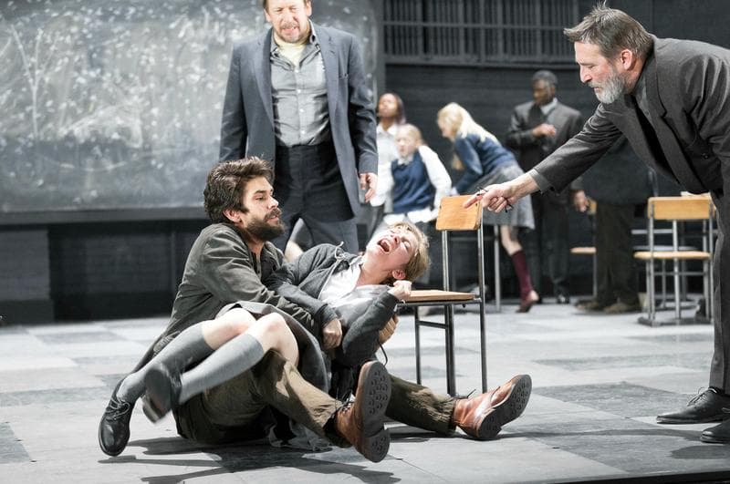 From L to R: Ben Whishaw, Bill Camp, Tavi Gevinson and Ciaran Hinds in a scene from 