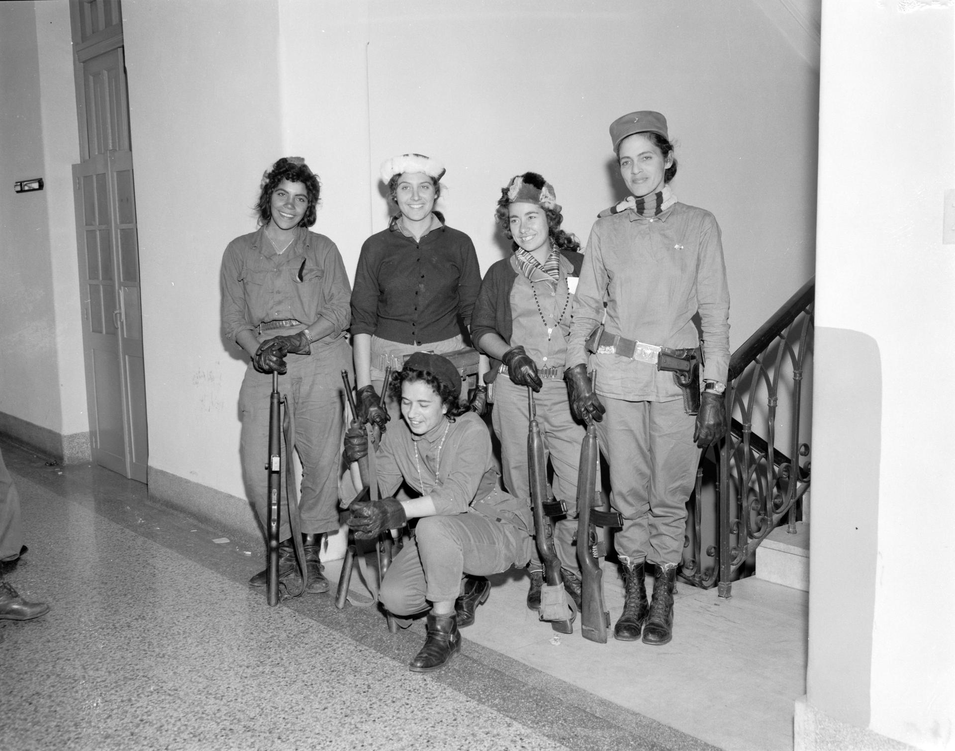 January 1959 - Havana, Cuba - Standing (left to right) Lillia Rielo, Adabella Apointe, Tete Puebla, Isabel Rielo. Kneeling is Olga Guevara (no relation to 