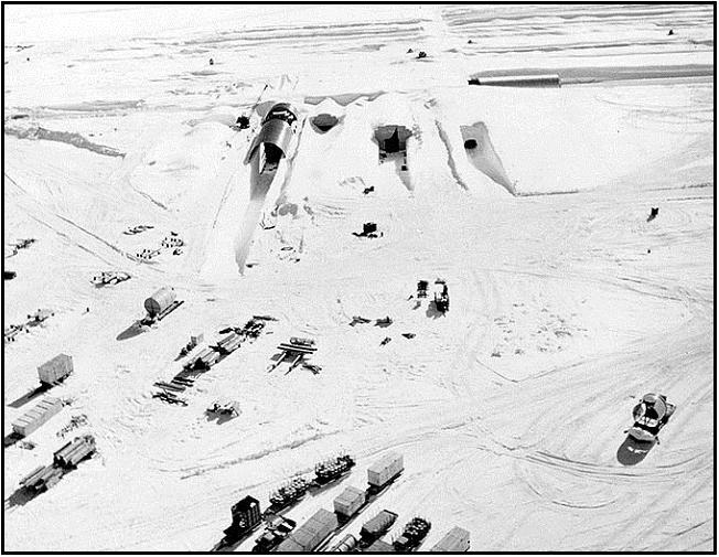 Entrances to Camp Century in northern Greenland during construction in 1959.