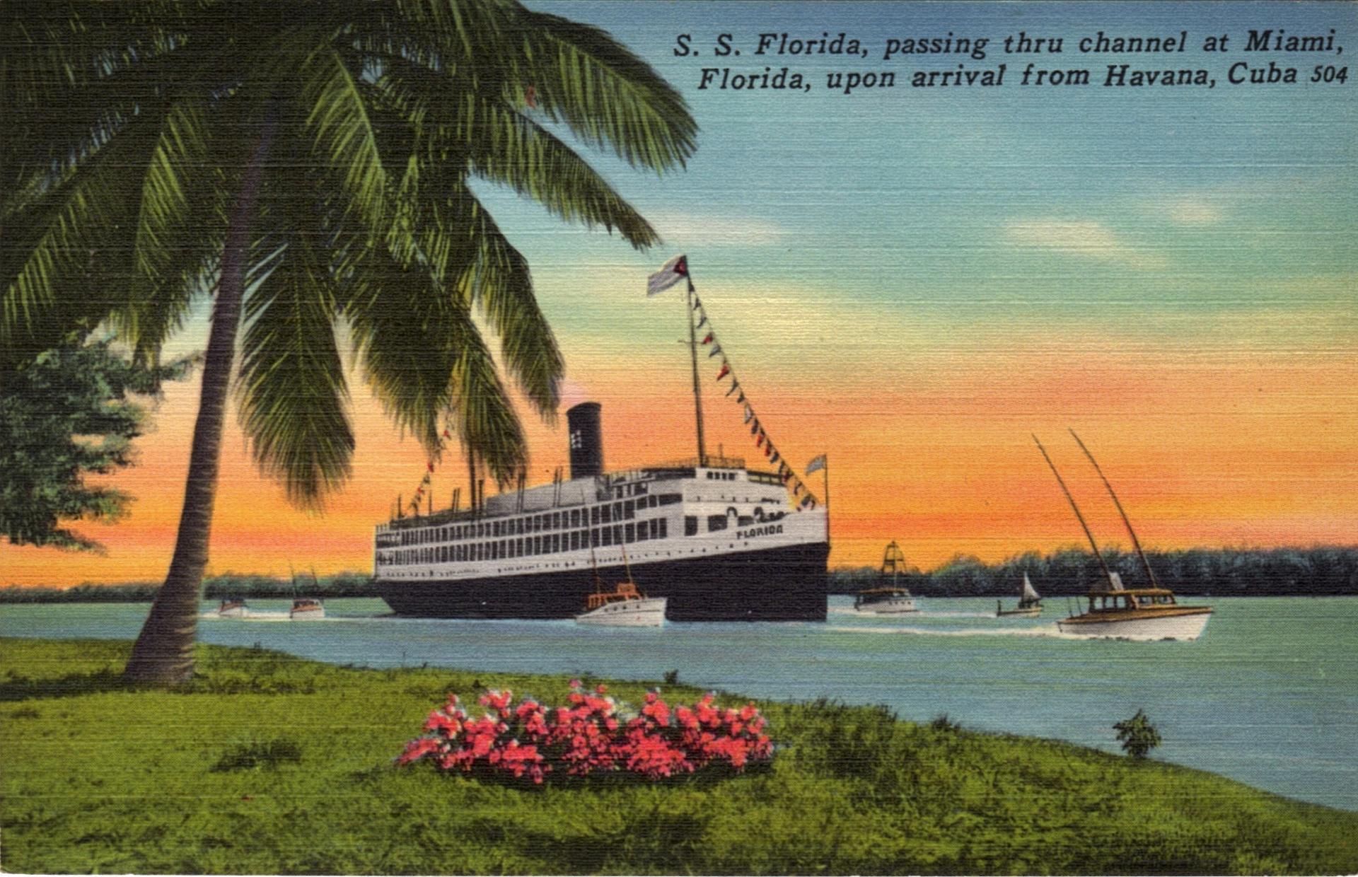 Vintage Postcard of Cruise from Miami to Havana