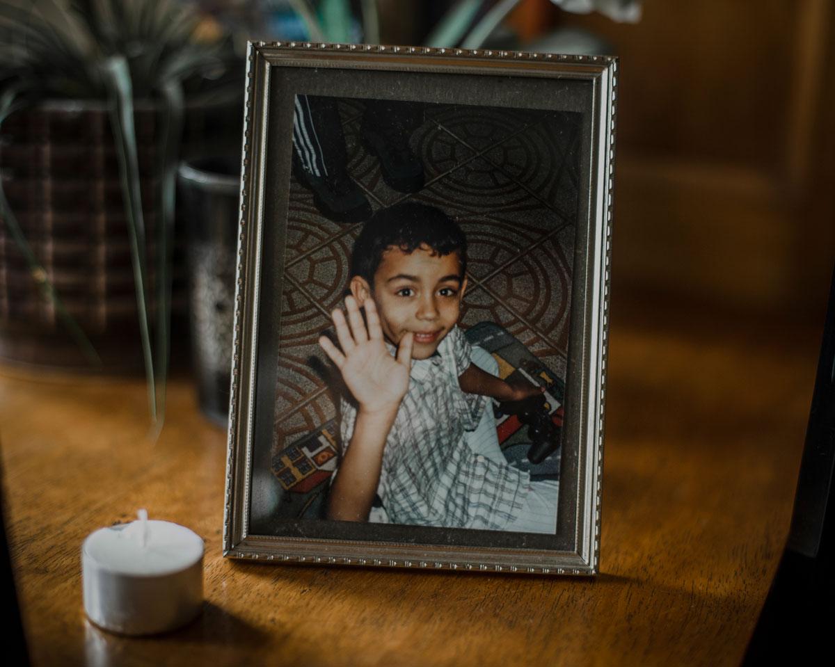 According to Saliha, this is the most important photograph she has of her son Sabri, who was killed in Syria in December 2013. In this picture, he is saying goodbye: this is how she wants to remember him.