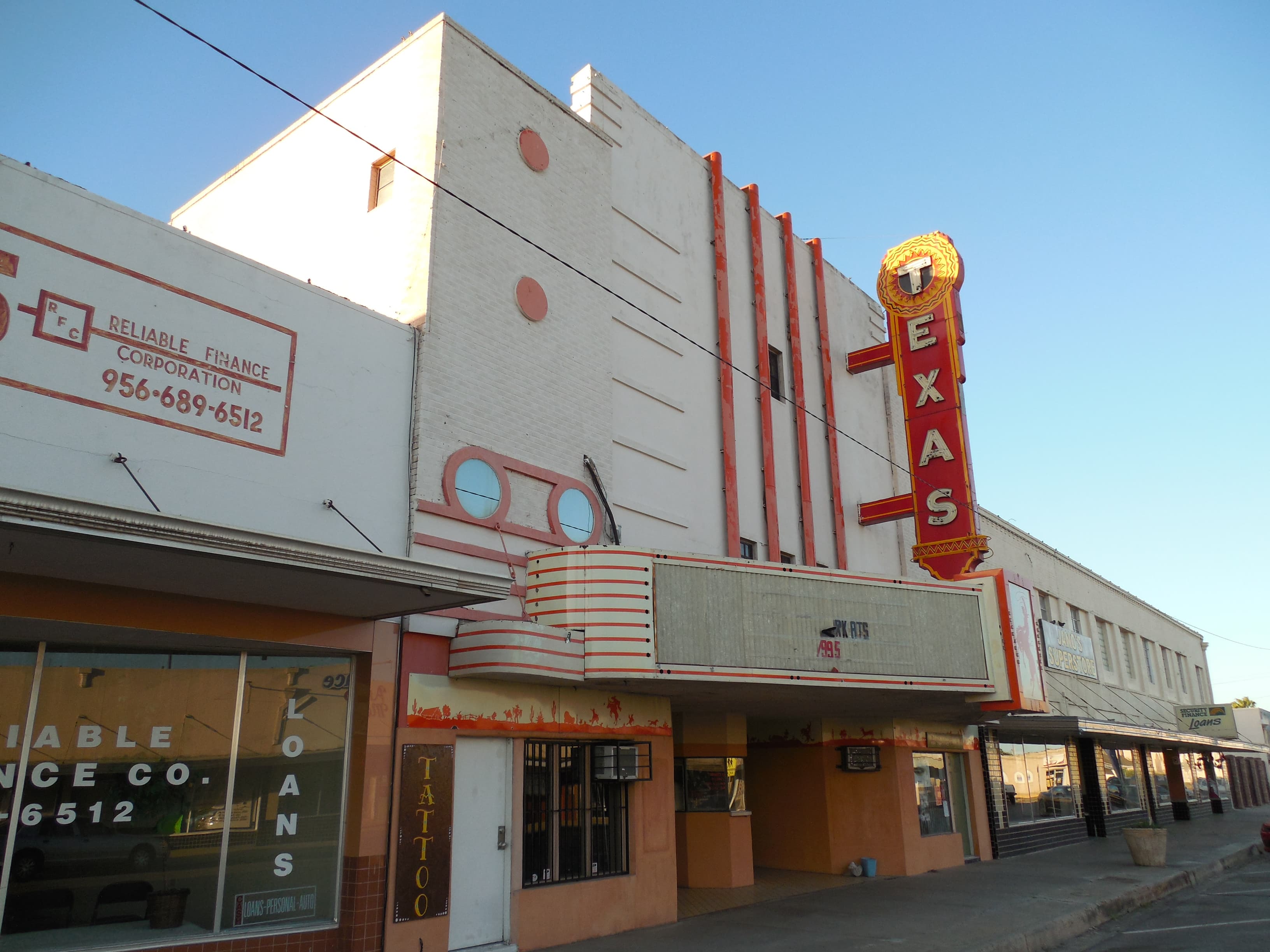 Small street with empty theater