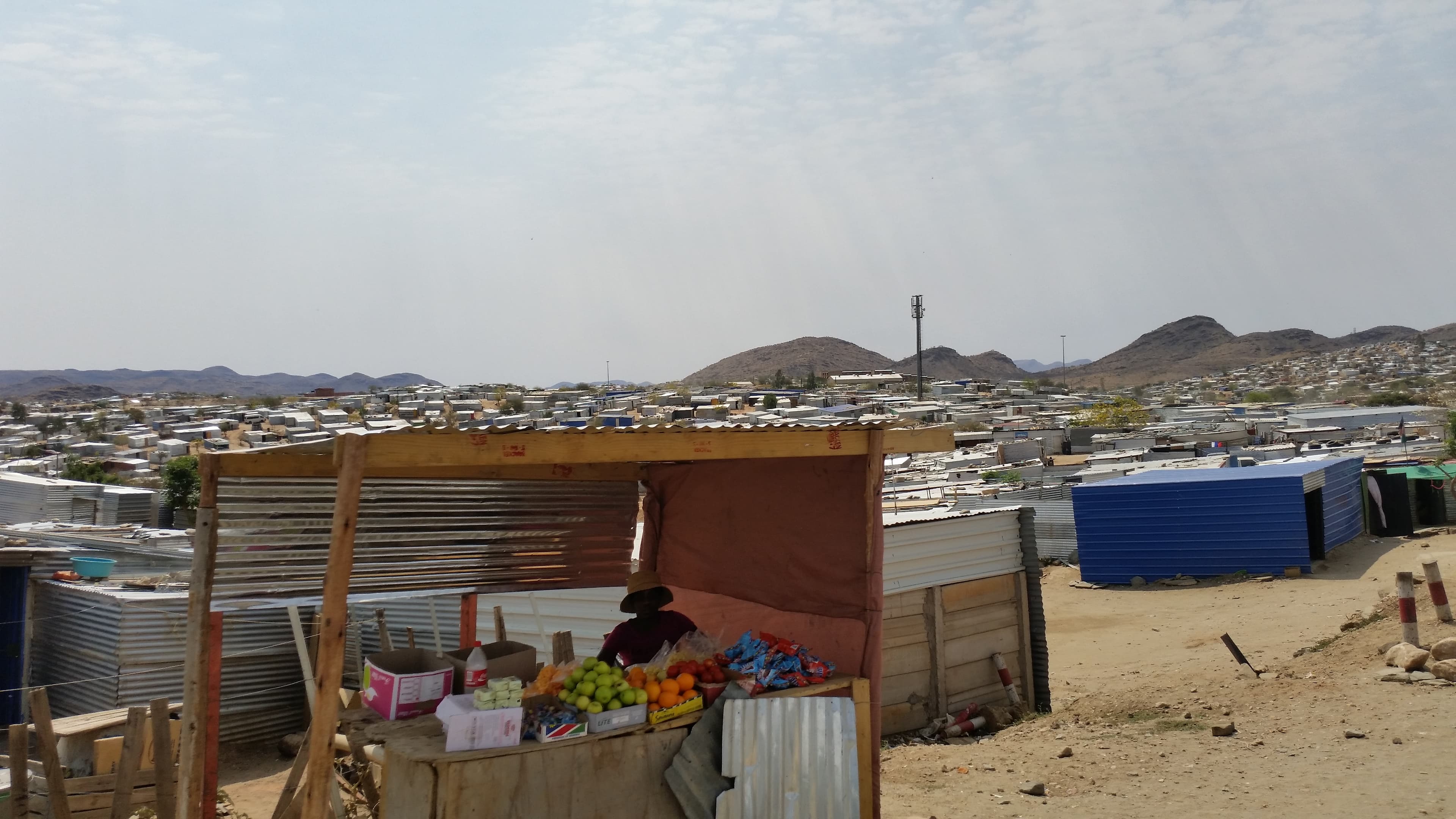 The cutting-edge water recycling plant serves a city with many poor neighborhoods, like this one right outside its gates. Pierre van Rensburg says necessity is the mother of invention in developing countries like Namibia, which he thinks can lead the worl