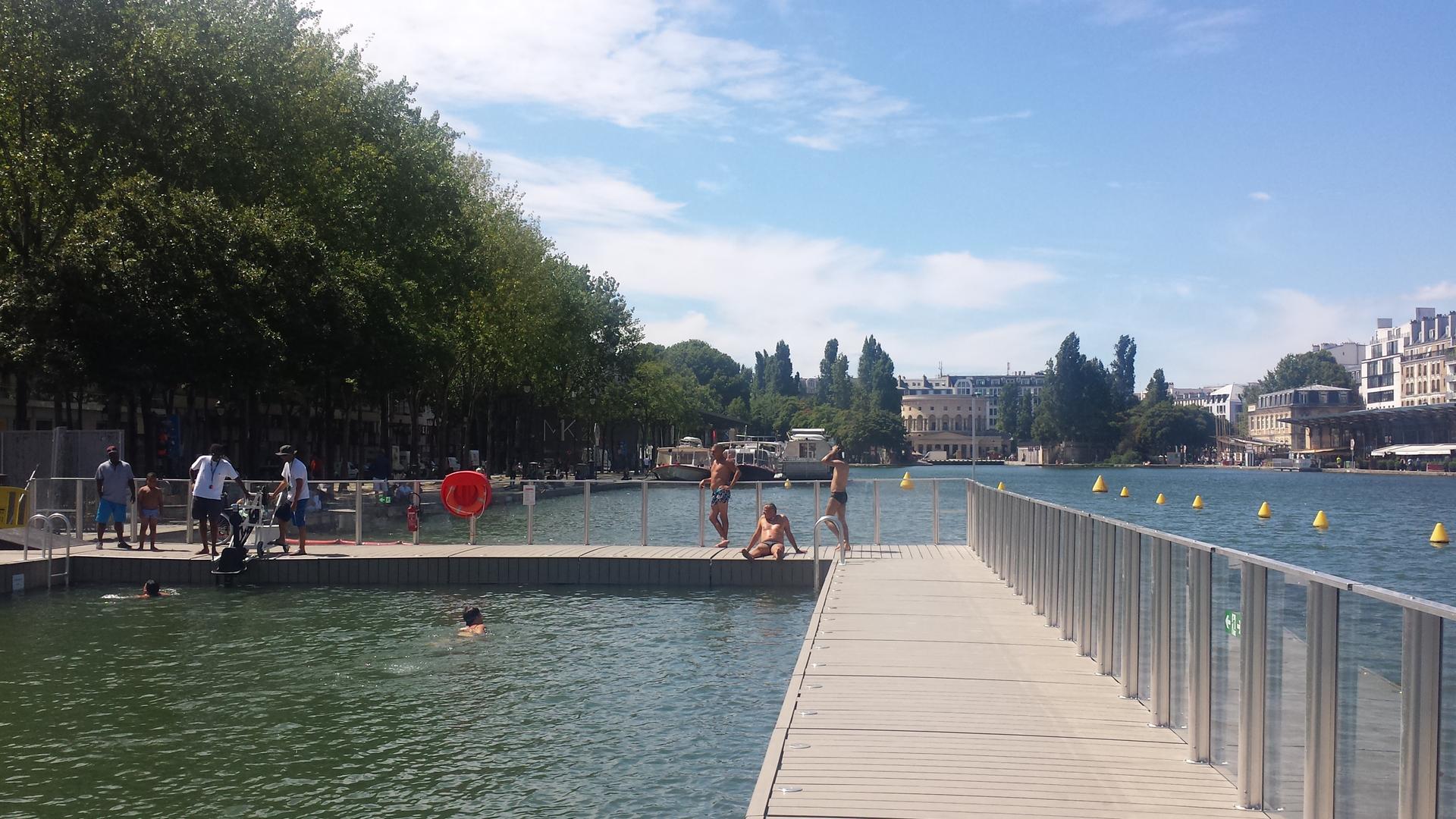 One of the canal pools in the Bassin de la Villette in Paris