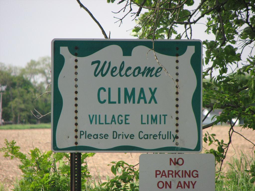 Climax, Michigan Limit Sign.