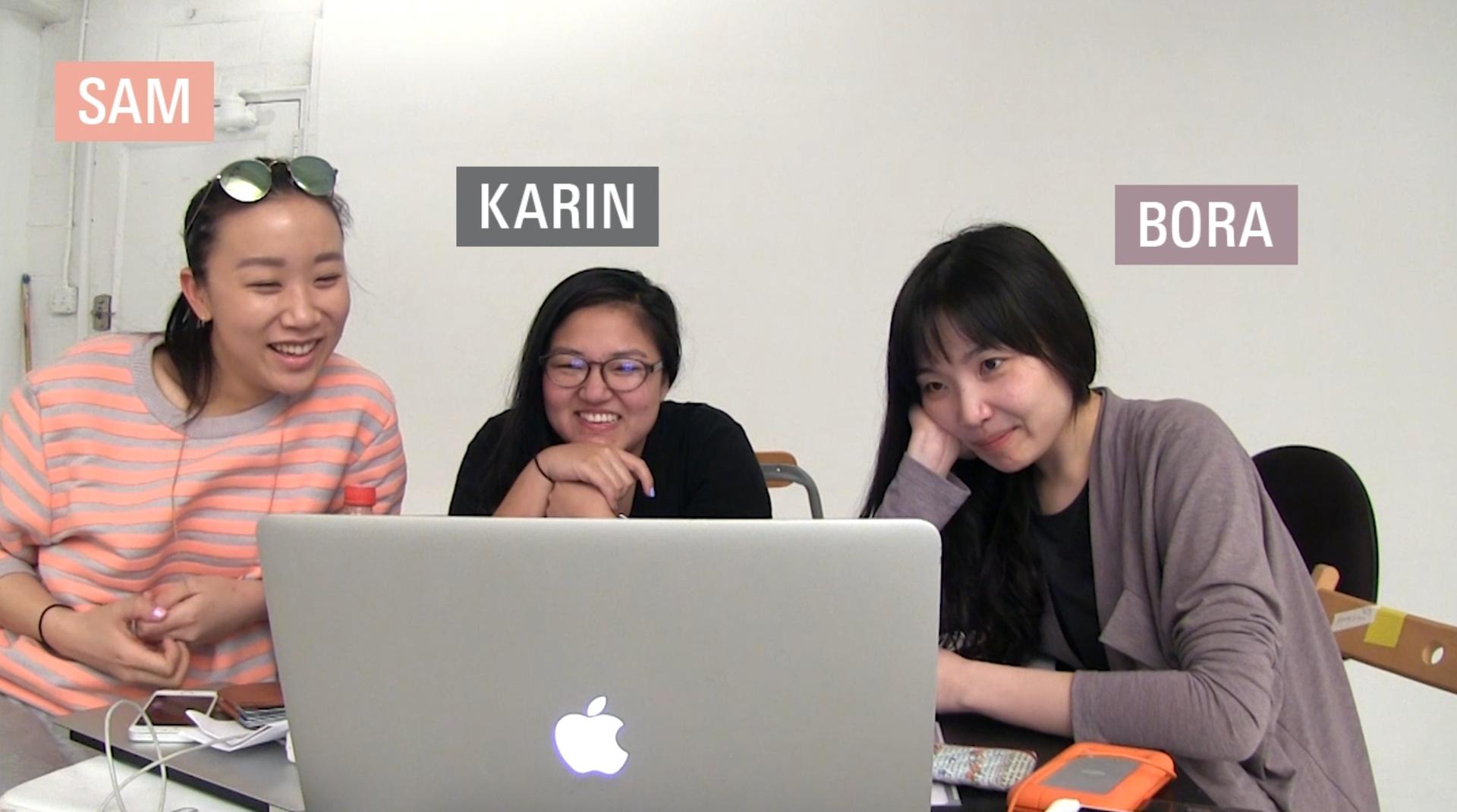 Samantha Shao, Karin Kuroda and Bora Kim, the creators of 