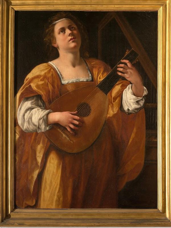 St Cecilia Playing a Lute