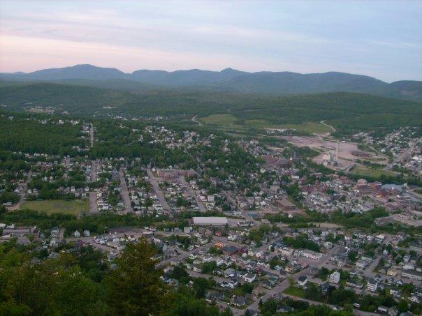 Berlin, New Hampshire as seen from above.