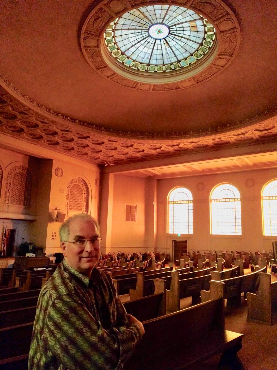 Brewster Kahle, Internet Archive founder, in the former church that now serves as its headquarters