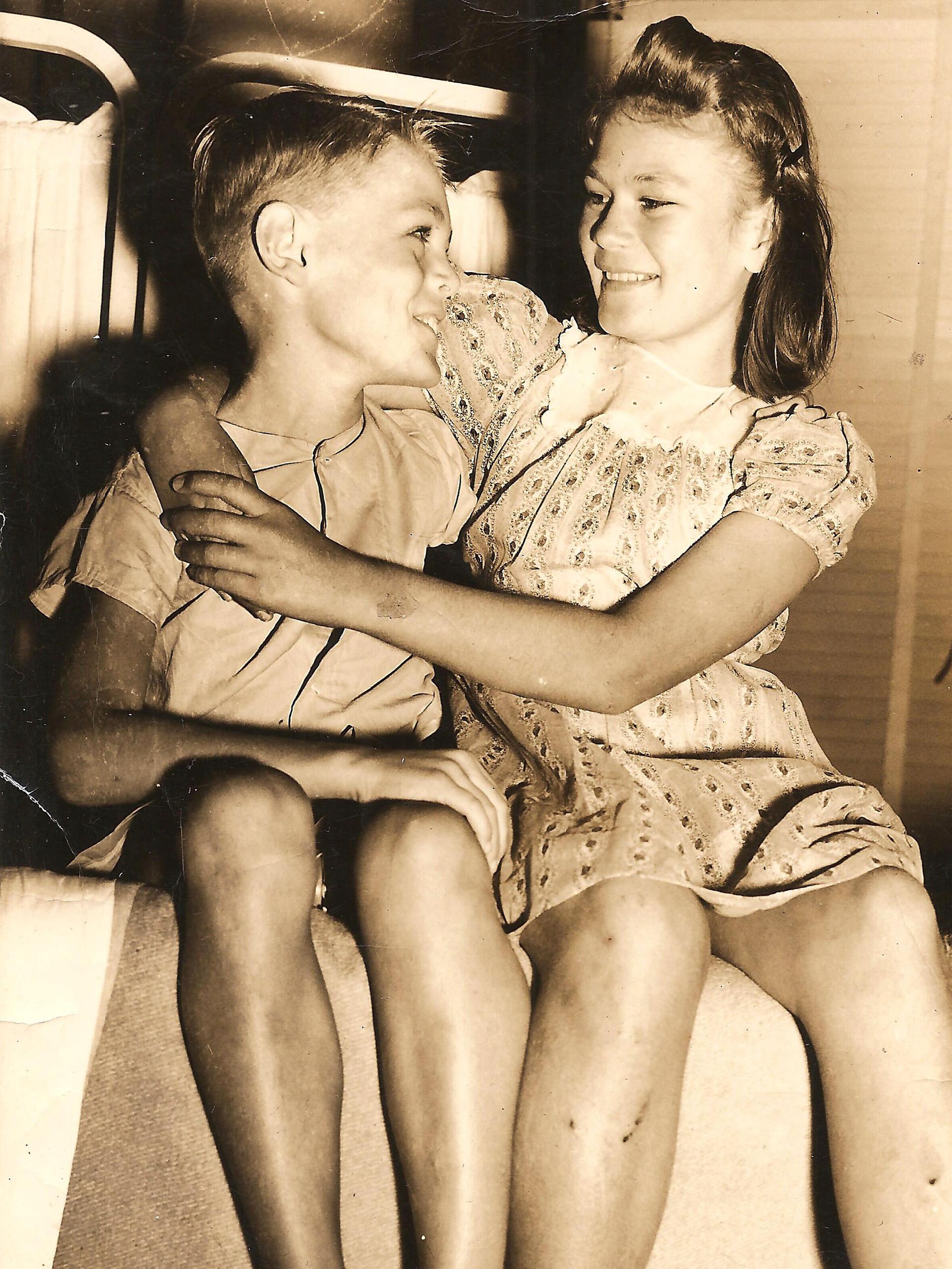 Ray Downs and his sister Lucille, after the rescue.