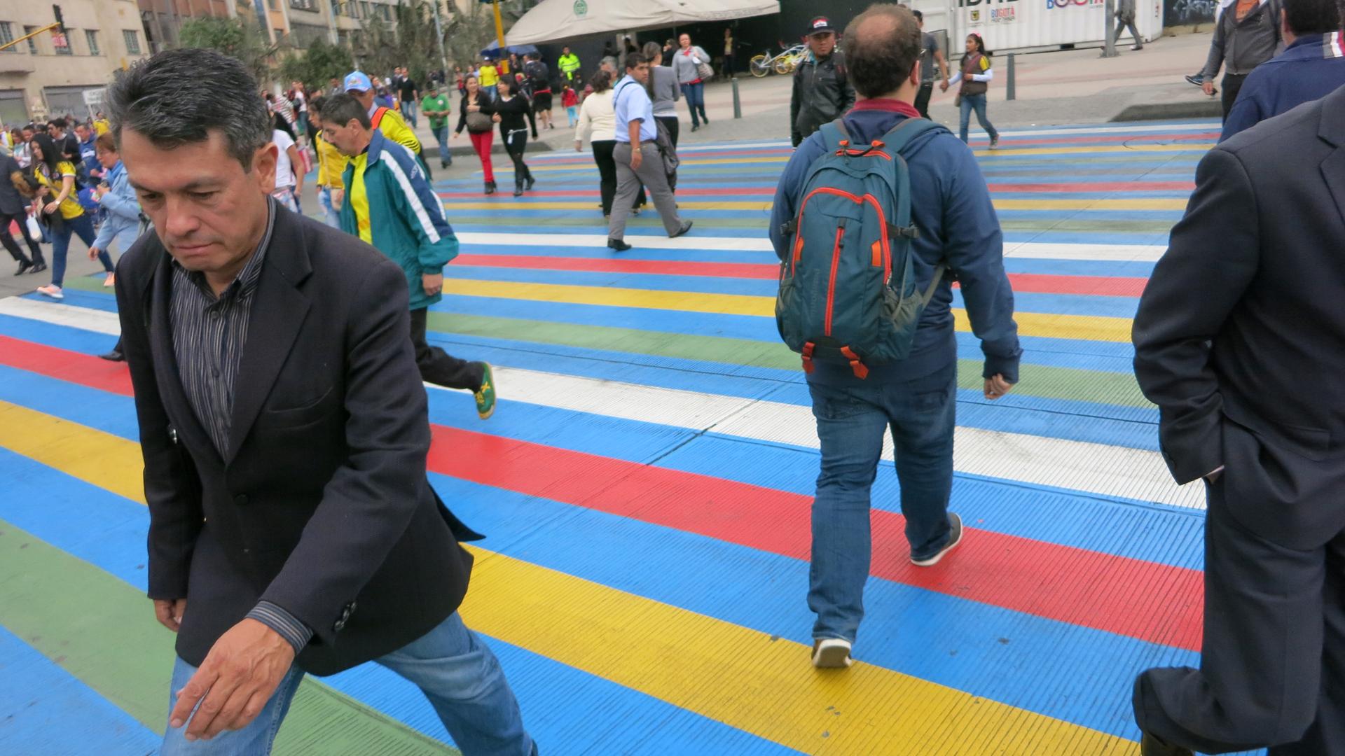 Small changes like colorfully-painted, extra-wide crossing zebras have made Bogotá a much safer city.