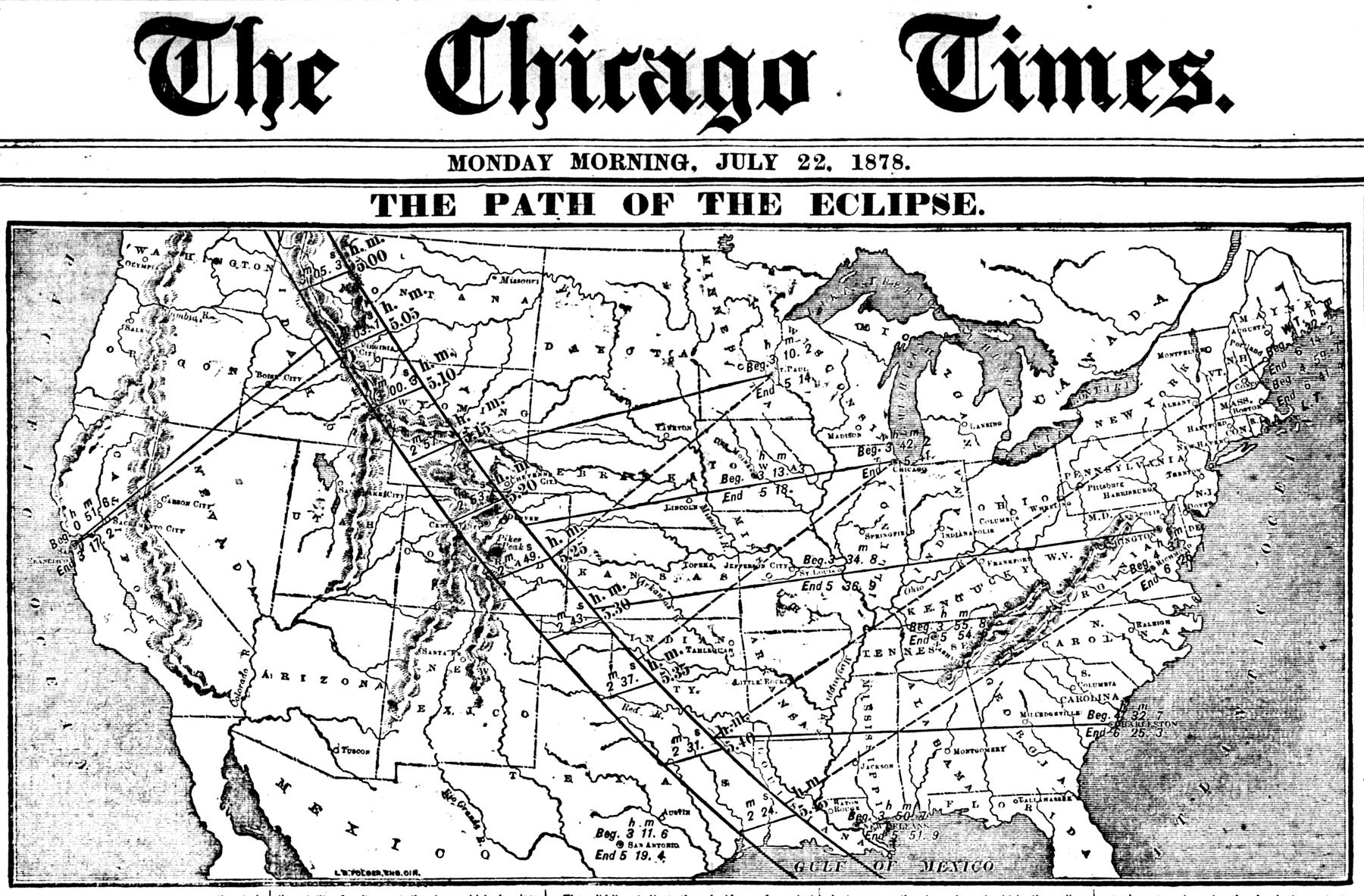 Archival image, Chicago Times, July 22, 1878