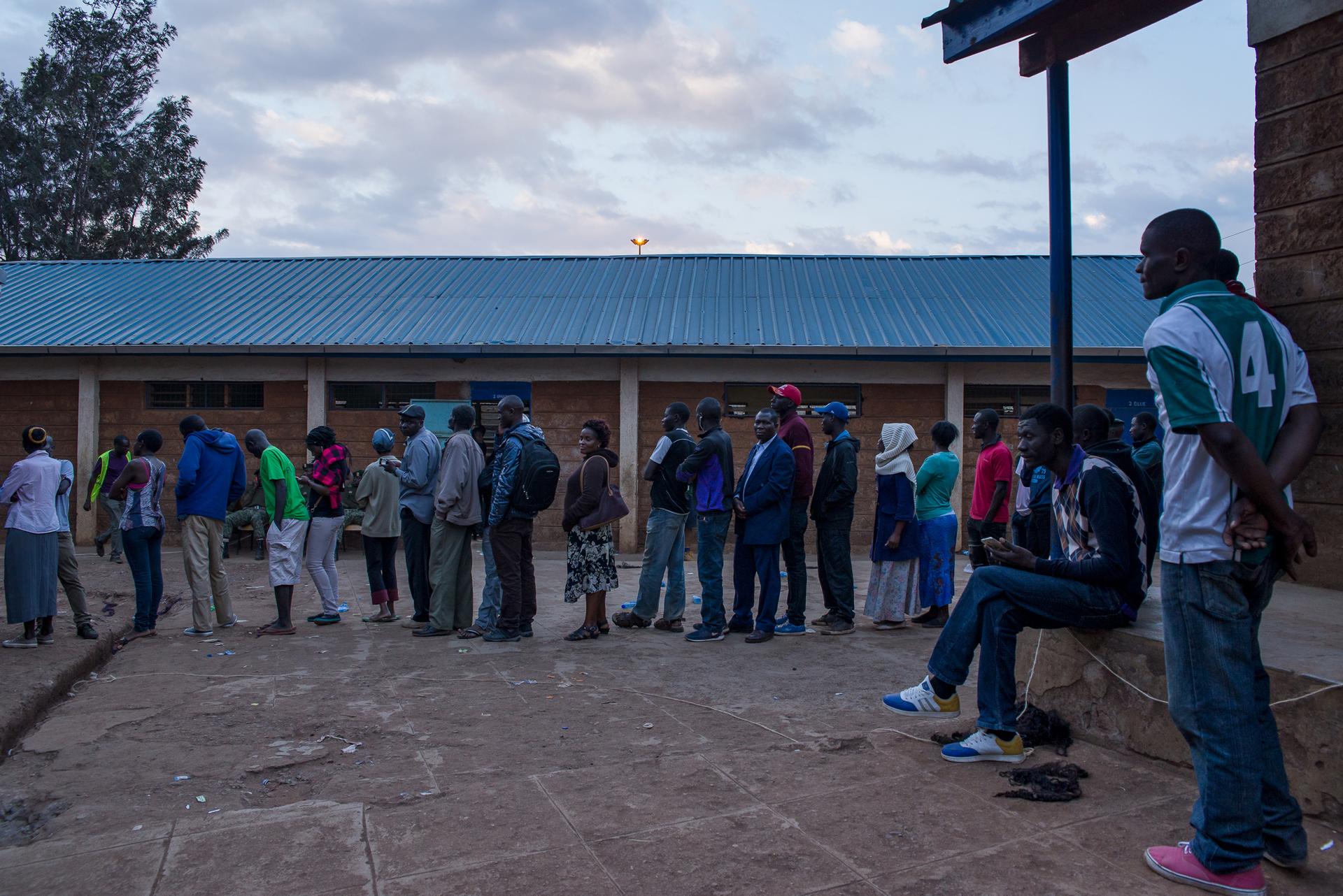 Kenyans stood in lines late into Tuesday night in order to cast their vote for their next president. Technical hangups, mis-delivered ballots and weather delays mean voters several counties will continue submitting ballots late into the night.