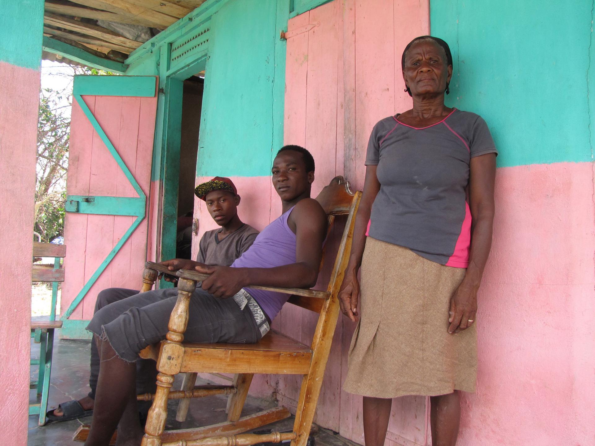 Hurricane Matthew survivors in Port Salut, Haiti