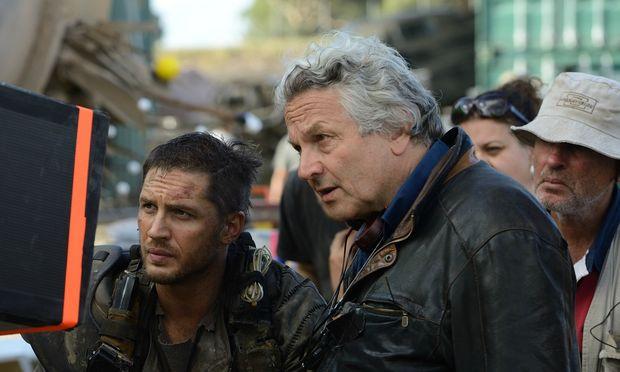 George Miller with Tom Hardy on the set of “Mad Max: Fury Road” (Jasin Boland)