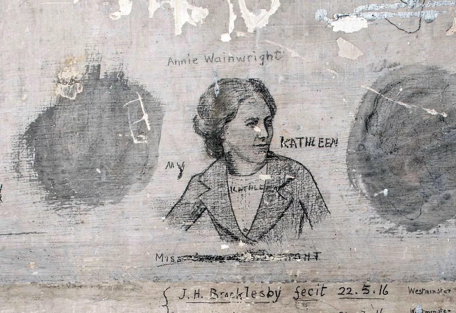 Bert Brocklesby, one of the so-called ‘Richmond Sixteen’, drew this delicate sketch of his fiancée, Annie Wainwright.