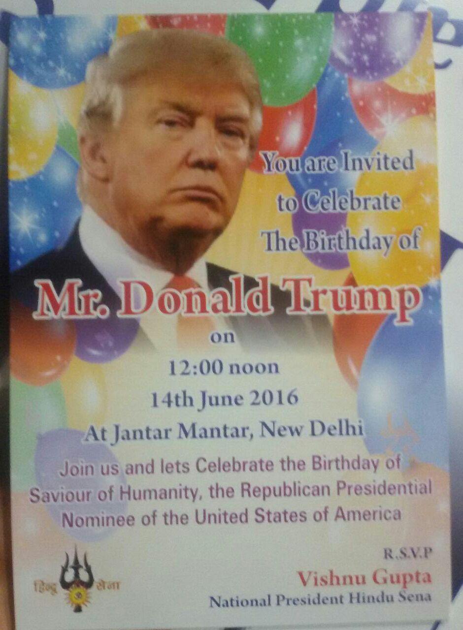 Trump 70th birthday invitation