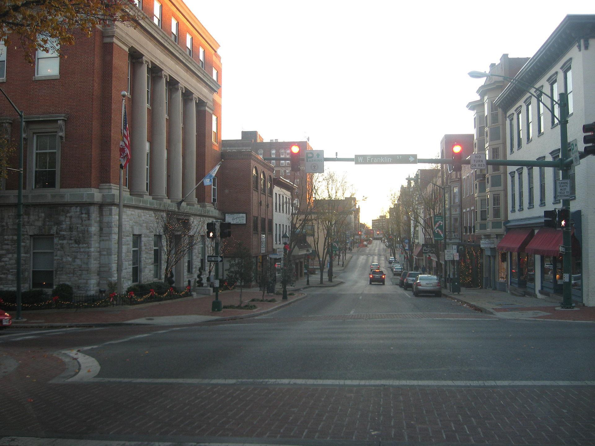 Downtown Hagerstown's southbound Potomac Street in November 2007.